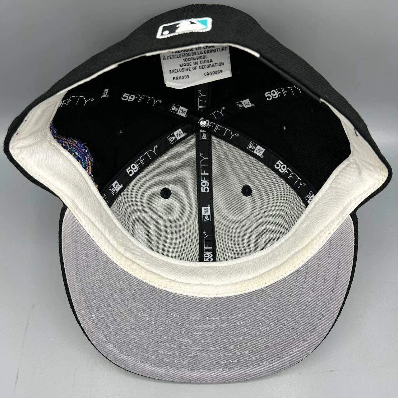 New Era Florida Marlins Hat Men 7 3/8 Black Gray MLB Fitted Cap Wool Size ONE SIZE - 2 Thumbnail
