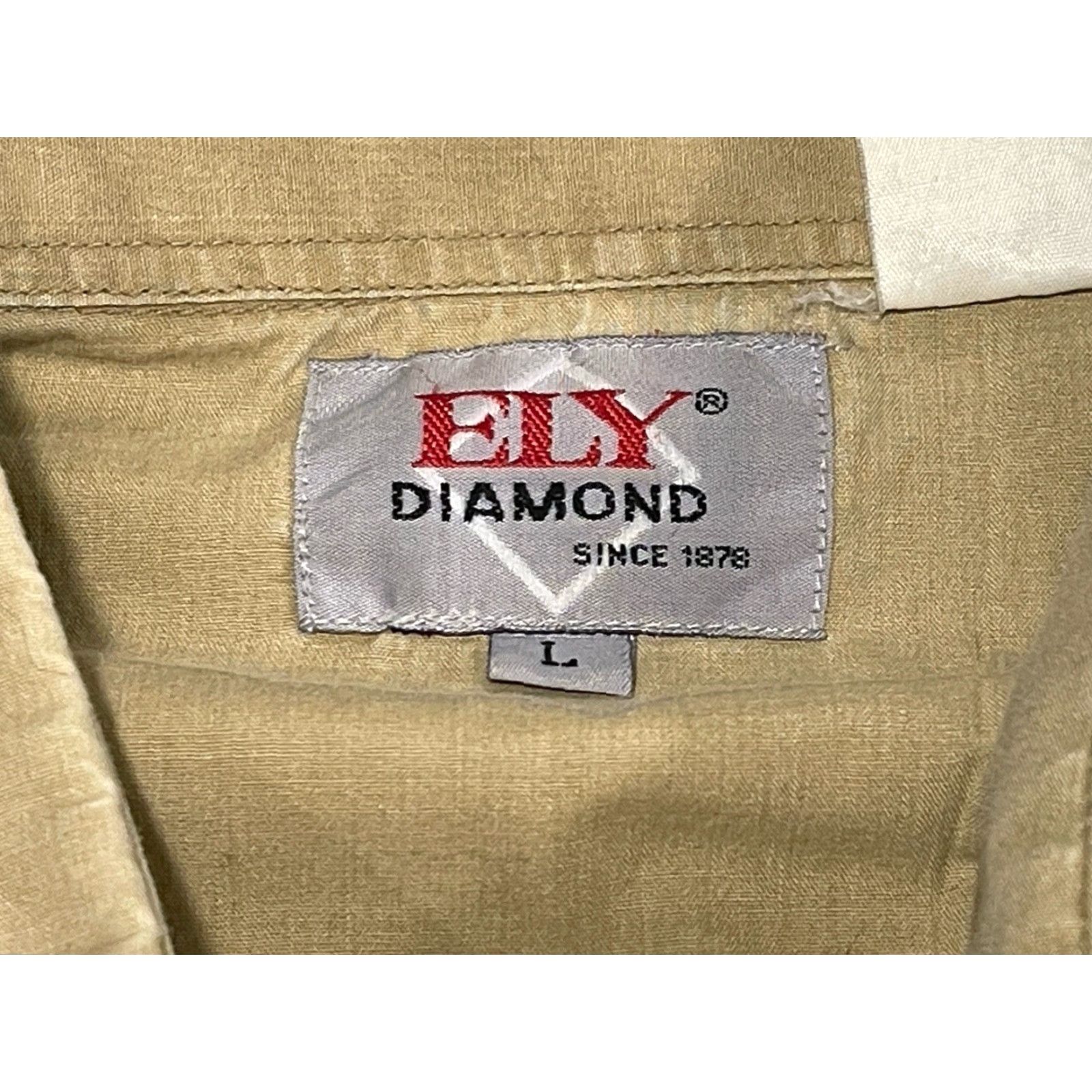 Vintage VINTAGE Ely Diamond Western Shirt Men L Pearl Snap American Bald Eagle Khaki Embroidered Size US L / EU 52-54 / 3 - 4 Thumbnail
