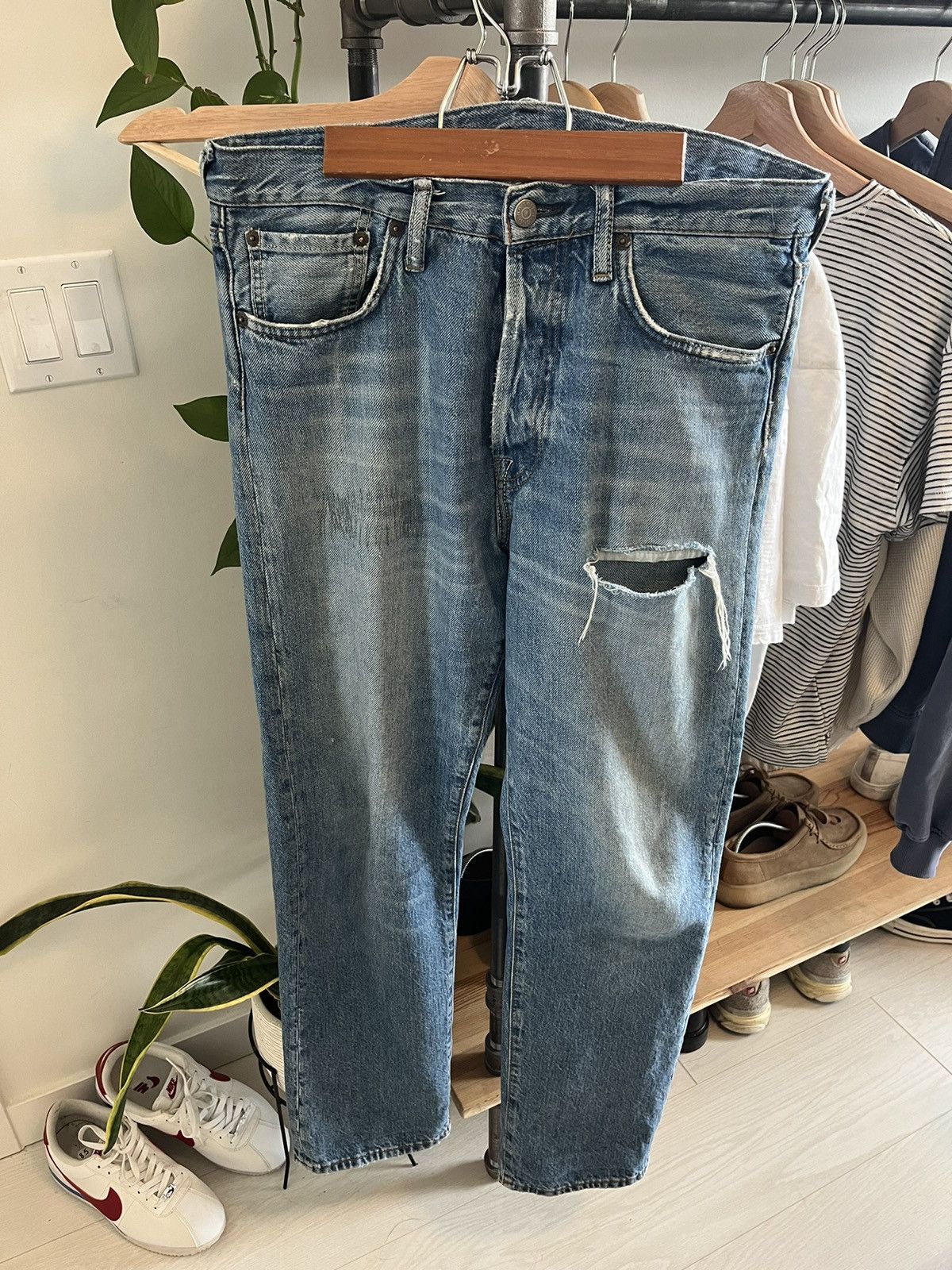 image of Acne Studios Acne 1996 Straight Cut in Blue, Men's (Size 31)