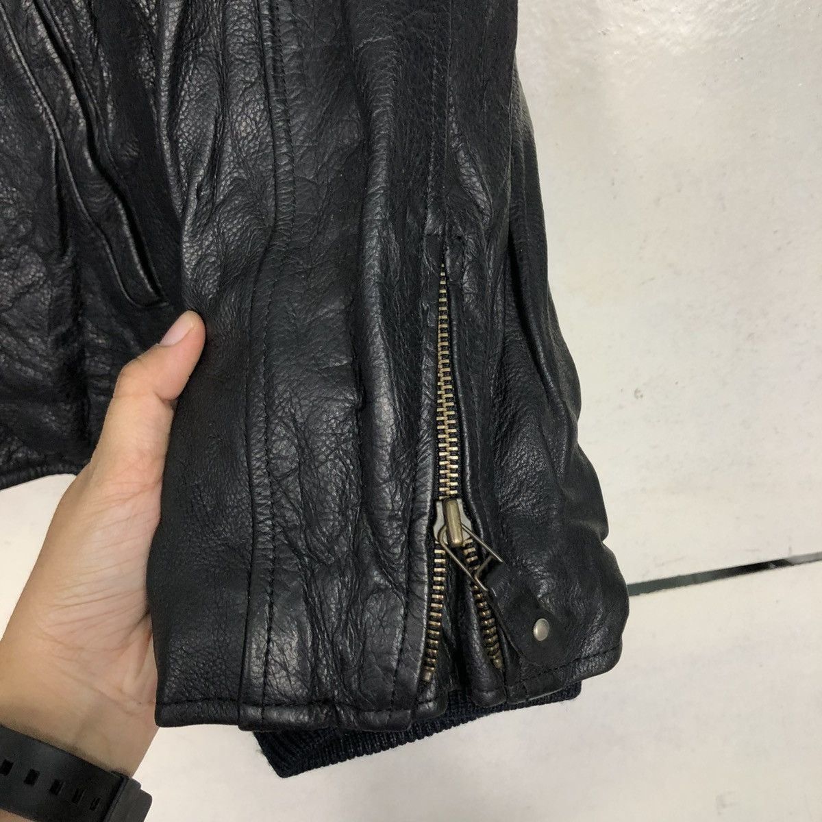 Edwin 🔥VINTAGE MOTORCYCLE RIDER LEATHER JACKET EDWIN COMPANY Size US L / EU 52-54 / 3 - 18 Thumbnail