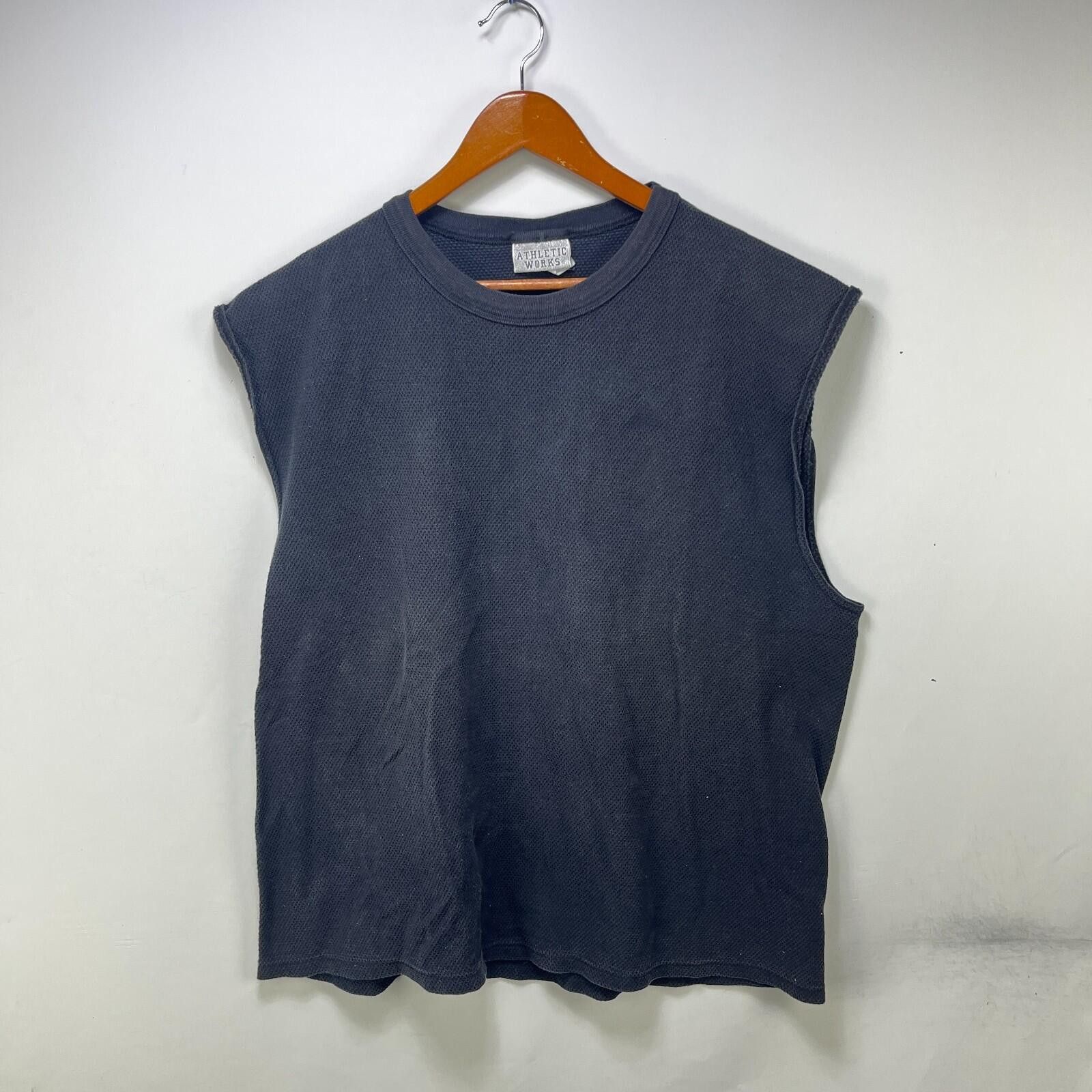 Vintage Vintage 90s Faded Thermal Blank Black Sleeveless 2XL Size US XXL / EU 58 / 5 - 1 Thumbnail