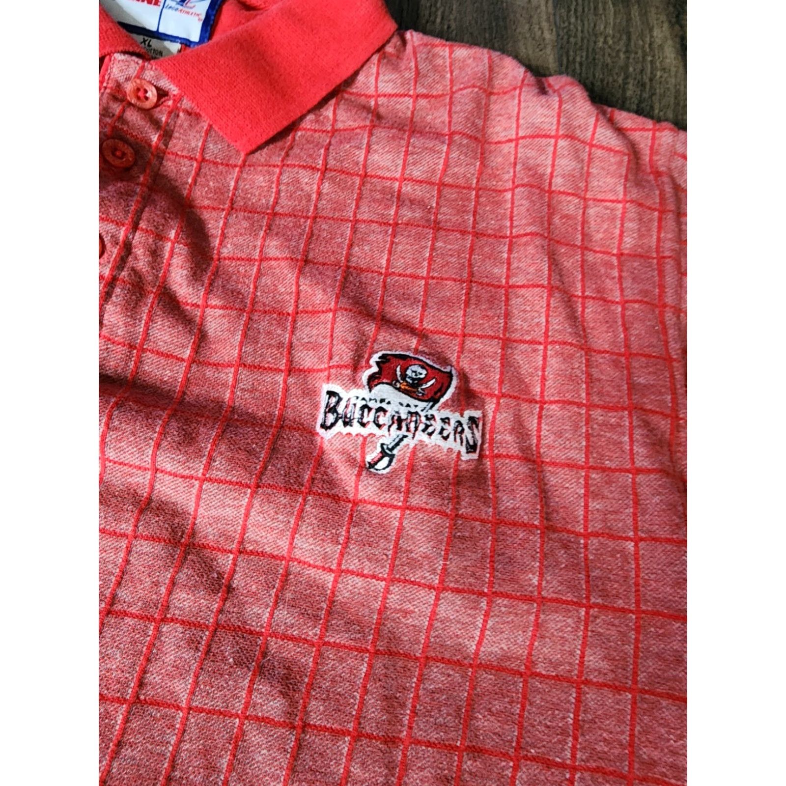 Logo Athletic VINTAGE Logo Athletic Polo Shirt Mens XL NFL Tampa Bay Buccaneers Logo Athletic Polo Shirt 90s Football Golf Red Cotton Knit Short Sleeve Collared Size US XL / EU 56 / 4 - 6 Thumbnail