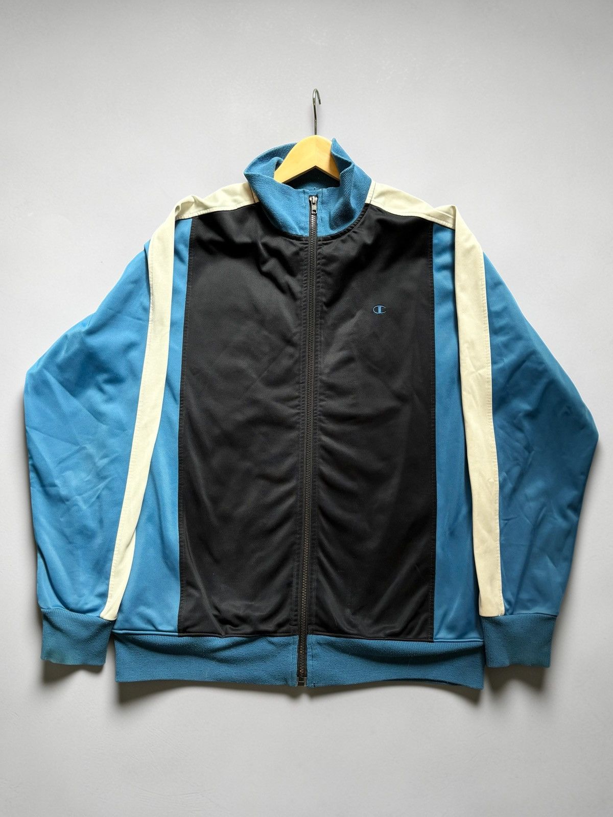 Champion Vintage 80s / 90s Champion Track Jacket Black Blue White Size US L / EU 52-54 / 3 - 1 Thumbnail