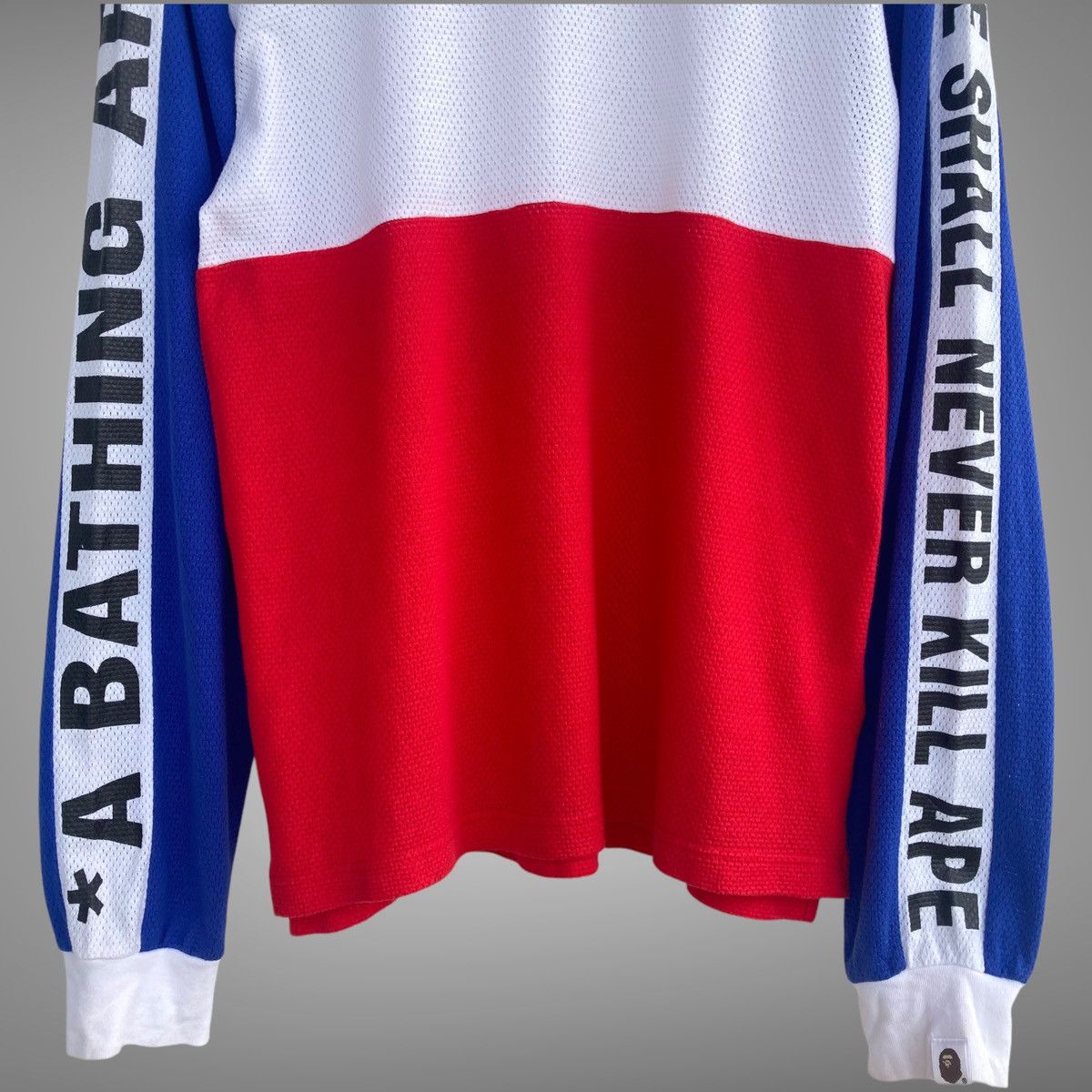 Bape × Nigo Vintage Bape Mesh Jersey Longsleeve Size US M / EU 48-50 / 2 - 4 Thumbnail