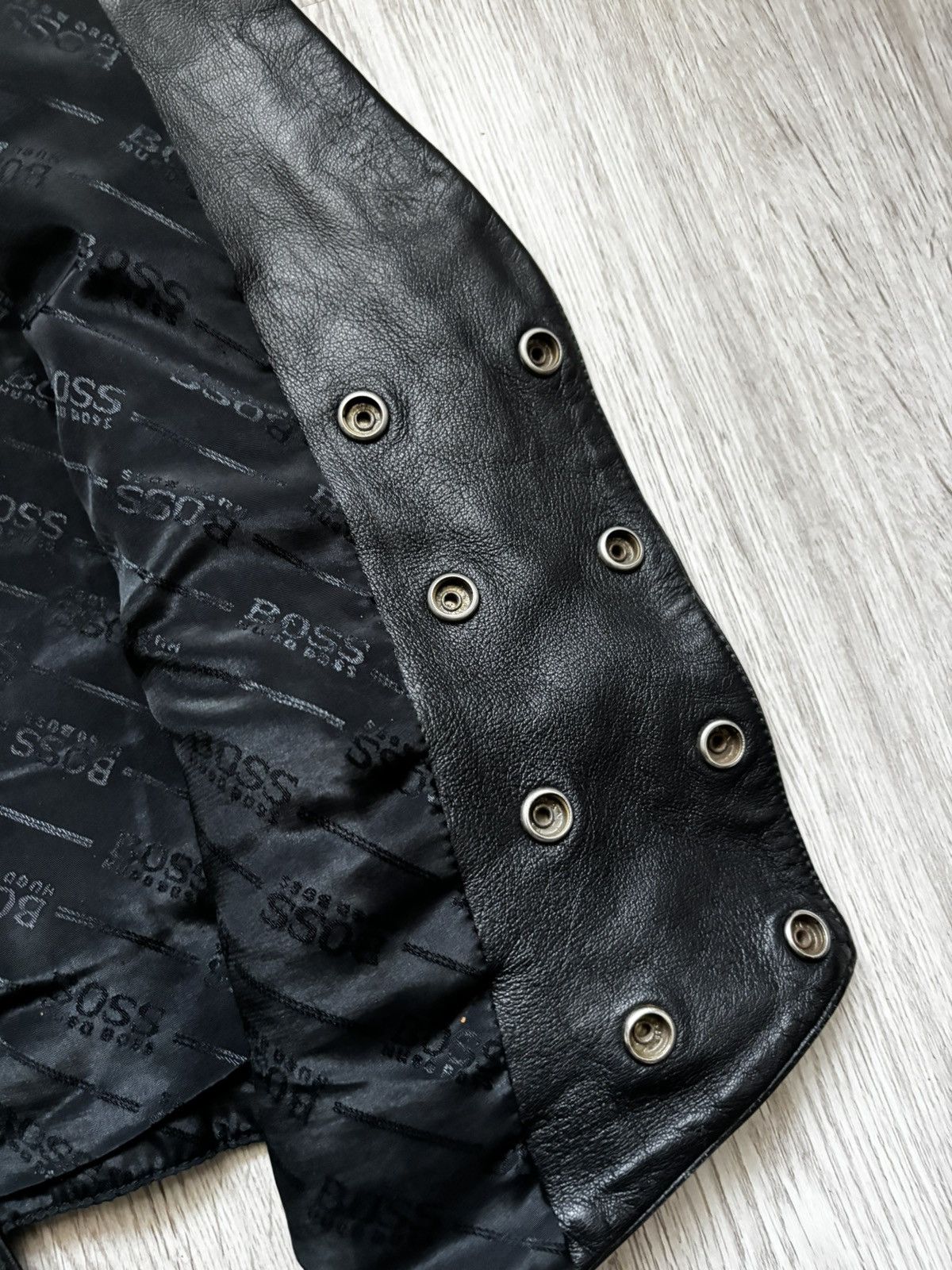 Hugo Boss Rare Hugo Boss Double-Breasted Leather Vest Czechoslovakia Size 38R - 15 Thumbnail