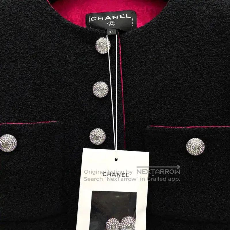 Chanel Chanel Black Wool Blend Cropped Jacket . Size S / US 4 / IT 40 - 7 Thumbnail
