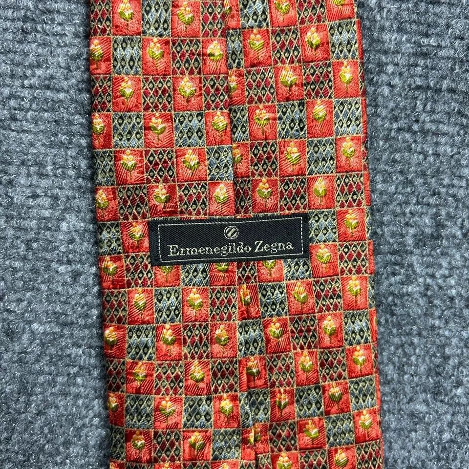 Ermenegildo Zegna Ermenegildo Zegna NeckTie Mens 4" x 59" Geometric Floral ` Size ONE SIZE - 6 Thumbnail