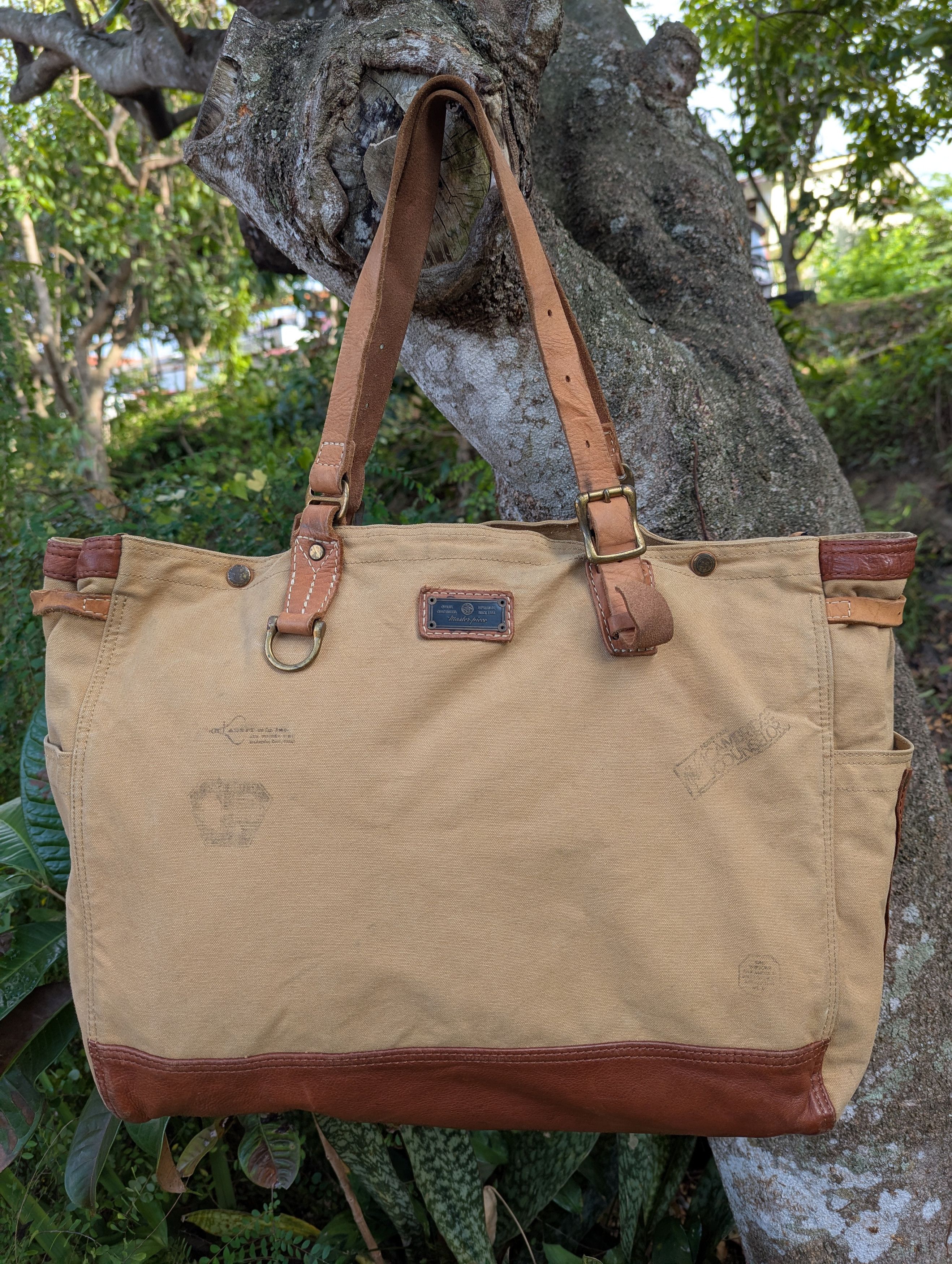 🔥FREE SHIPPING🔥Masterpiece 🇯🇵 Tote Bag Leather Trim