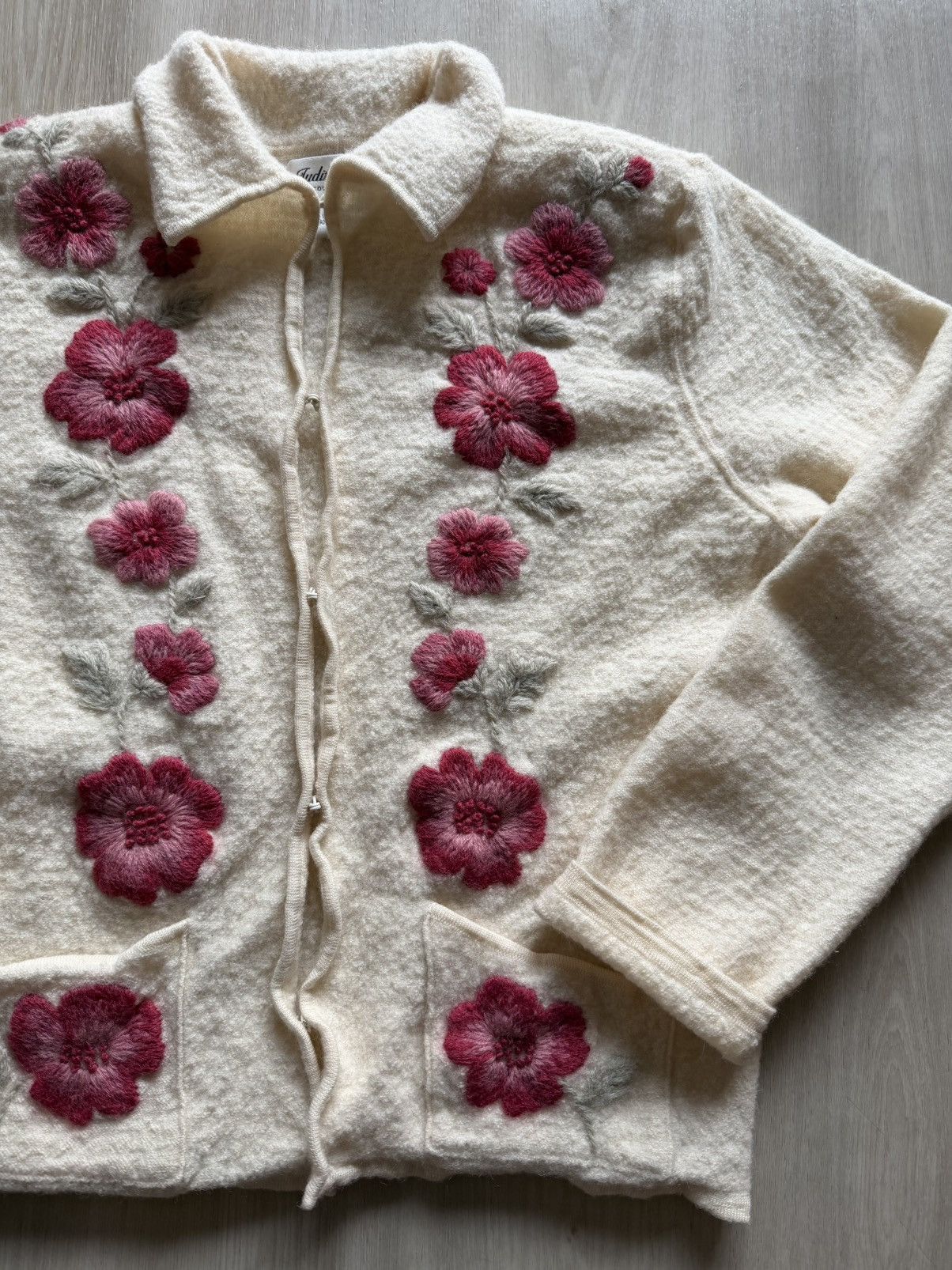 Vintage Vintage Judith Hart Hank Knit Floral Wool Cardigan Sz XL Size XL / US 12-14 / IT 48-50 - 3 Thumbnail