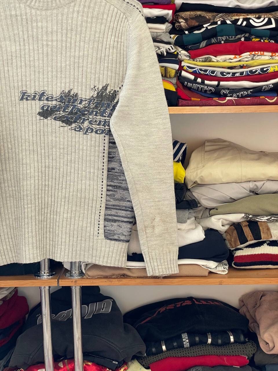 20471120 Y2K VTG 2000s JAPANESE 3D STRIPED DISTRESSED DIESEL SWEATER Size US M / EU 48-50 / 2 - 6 Thumbnail