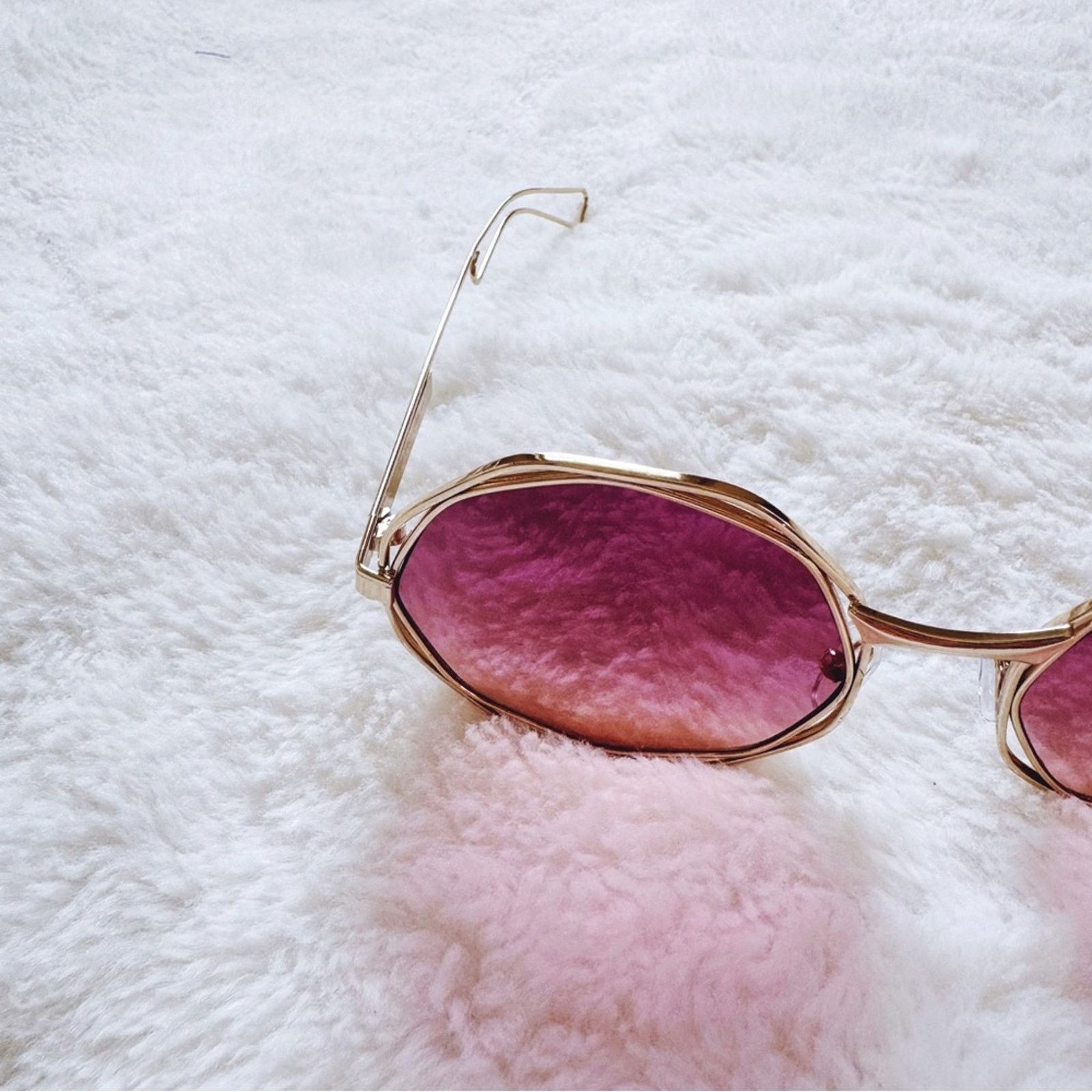 Other Seraphina Dark Pink Geometric Sunglasses Size ONE SIZE - 5 Thumbnail