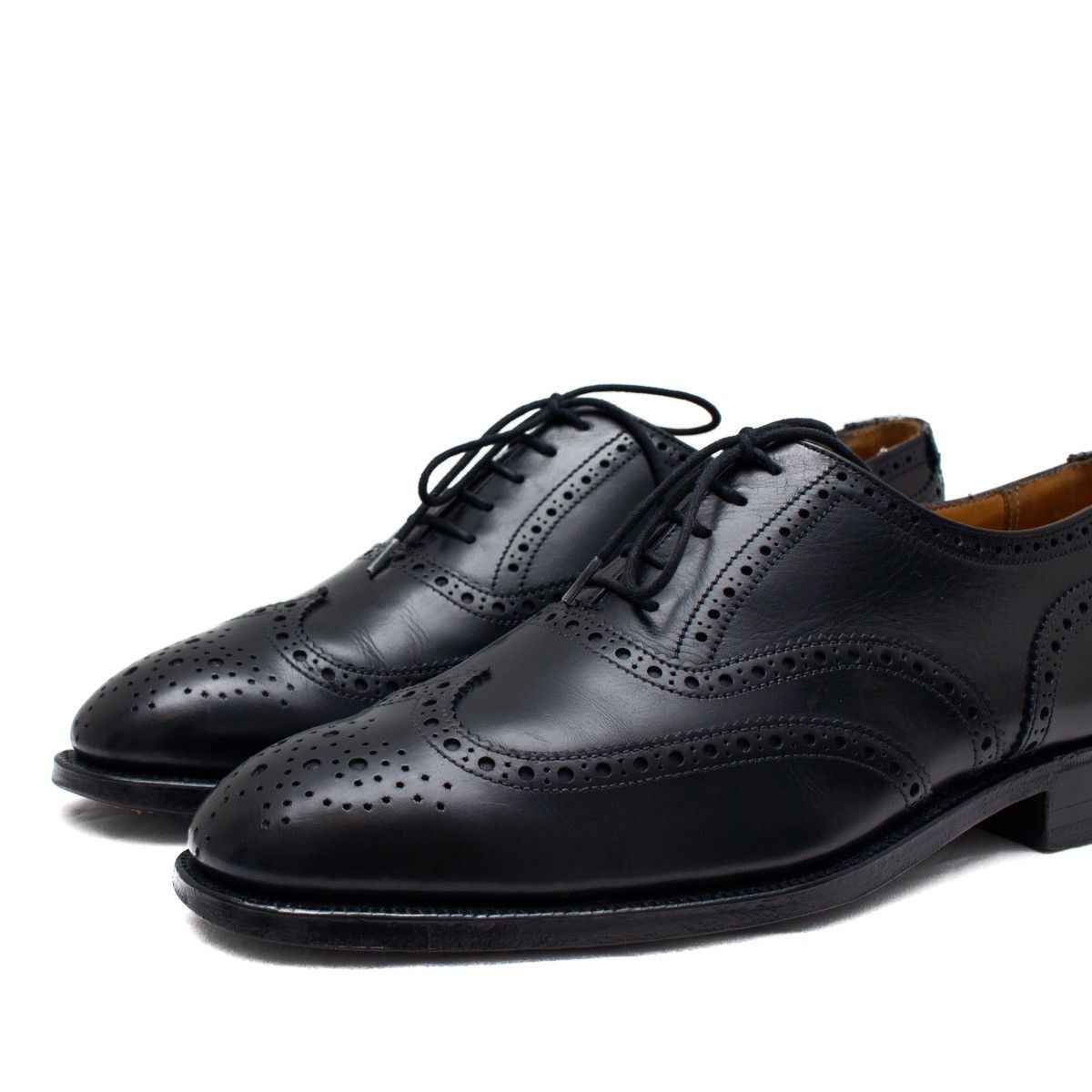 Crockett & Jones 875$ Crockett & Jones Barneys NY Black Leather Brogues US8 Size US 8 / EU 41 - 4 Thumbnail