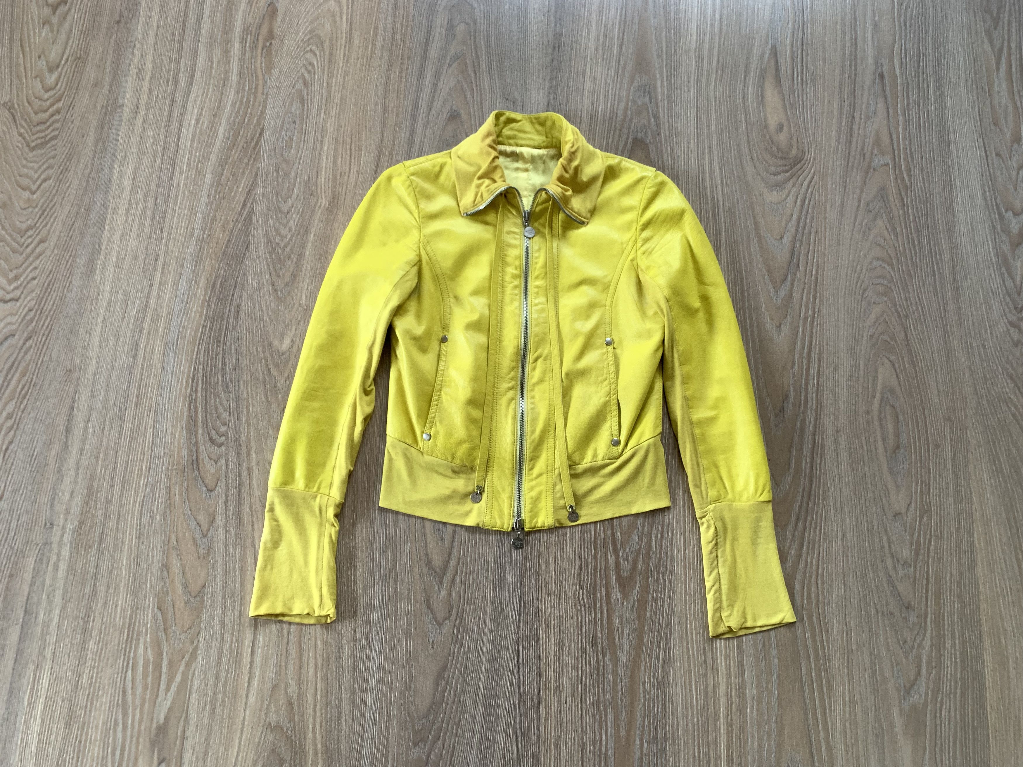 Patrizia Pepe Womens Patrizia Pepe Yellow Leather Jacket Size S / US 4 / IT 40 - 15 Thumbnail