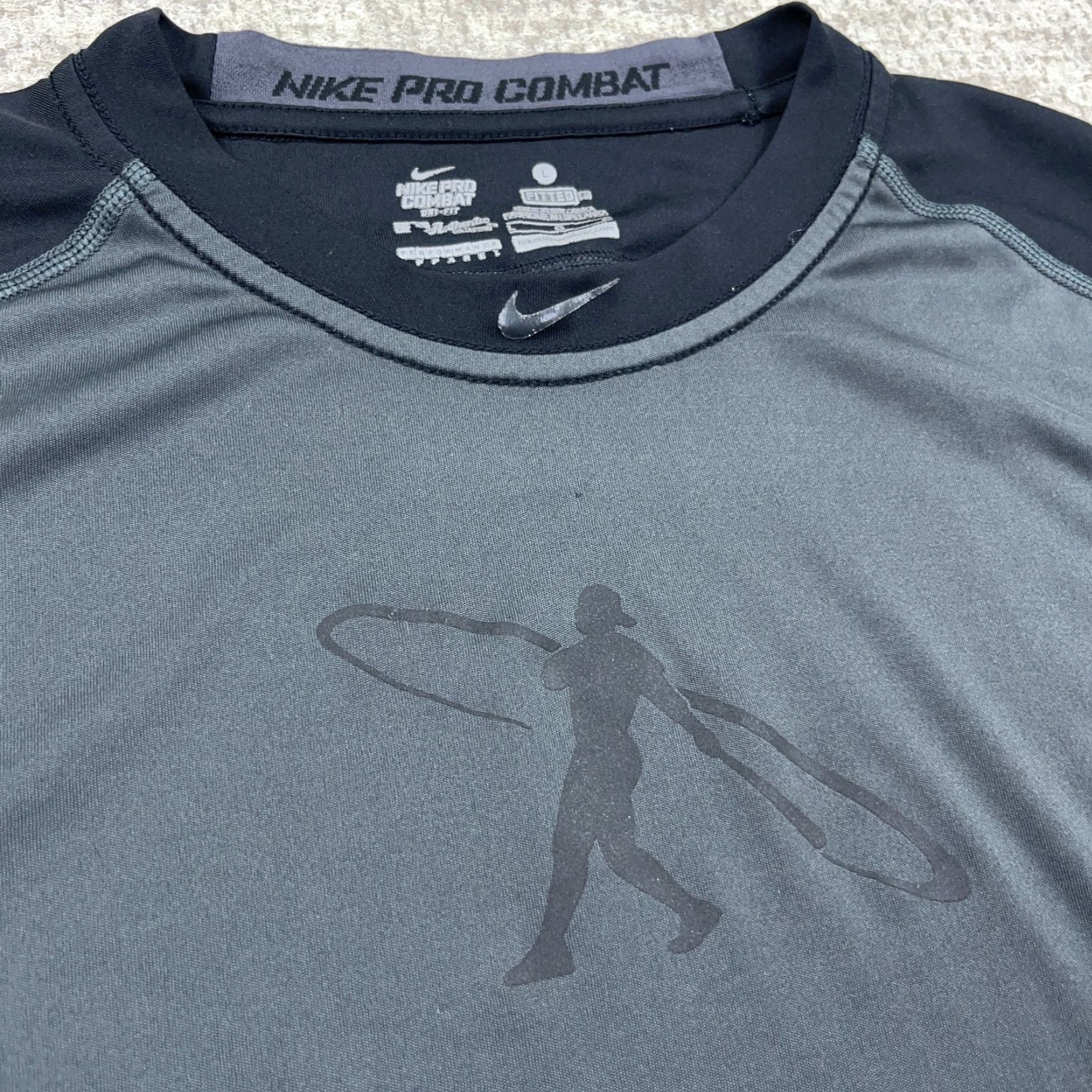 Nike Nike Pro Shirt Men Large Black Fitted Ken Griffey Jr Swing Man Center Swoosh Size US L / EU 52-54 / 3 - 3 Thumbnail