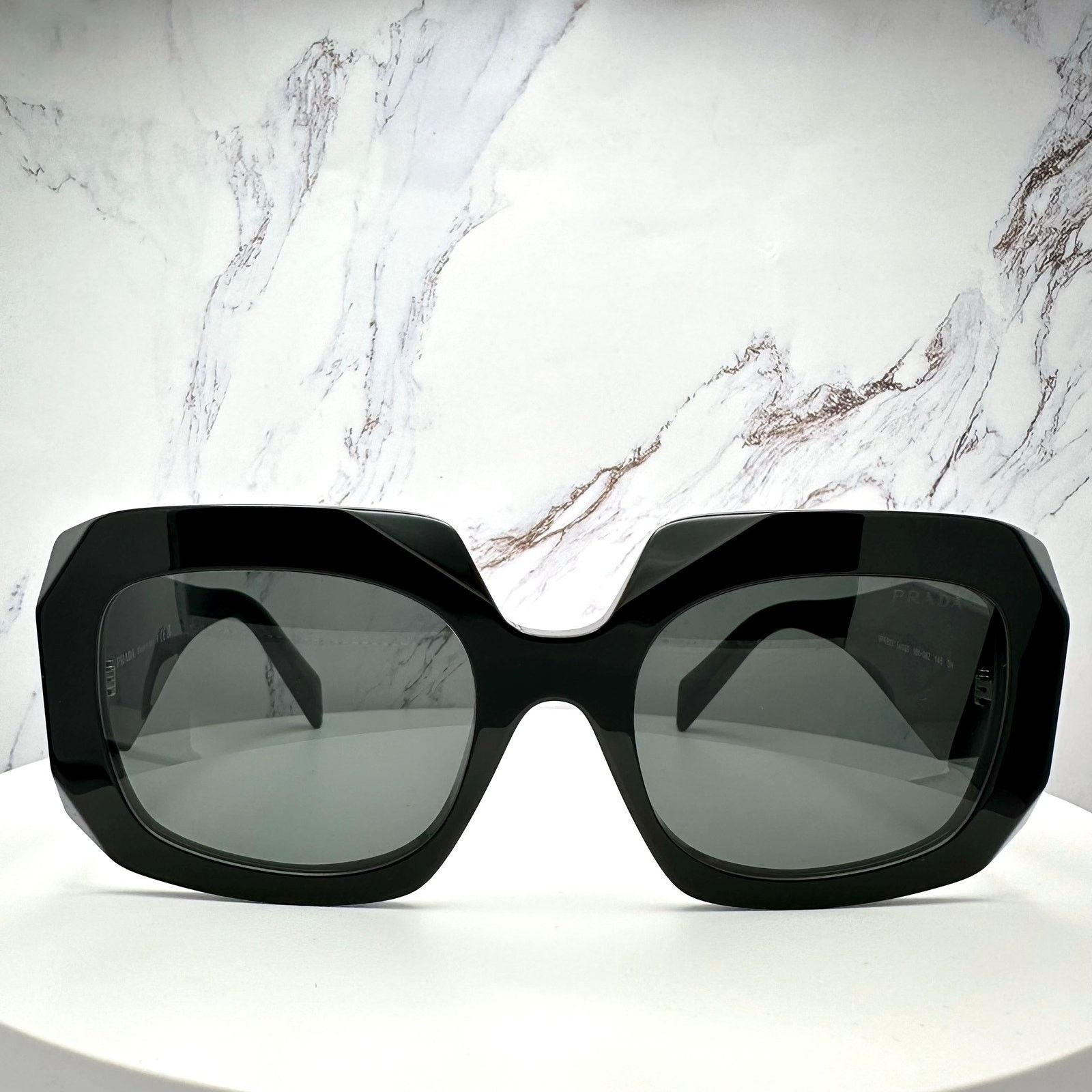 Prada New PRADA Sunglasses Black Silver Symbole Logo Oversized Size ONE SIZE - 3 Thumbnail