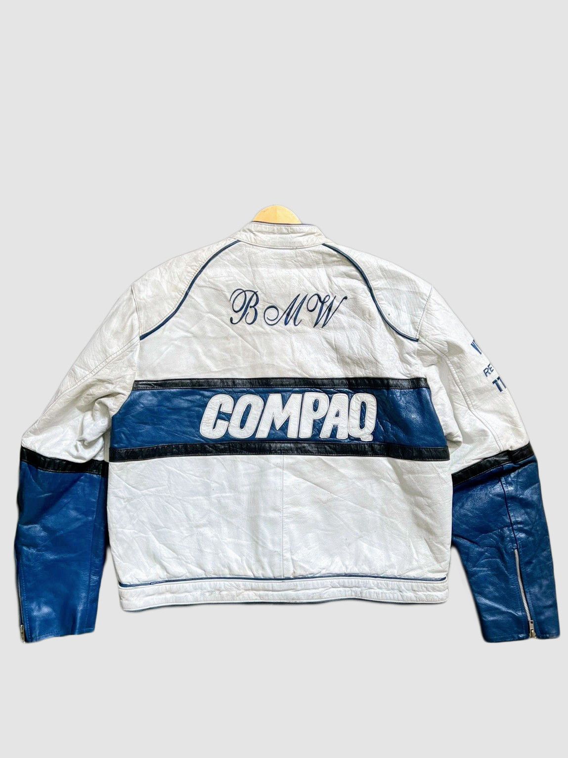 Vintage BMW 🔥💀 90s Racing Leather Jacket Rare Streetwear Size US L / EU 52-54 / 3 - 3 Thumbnail