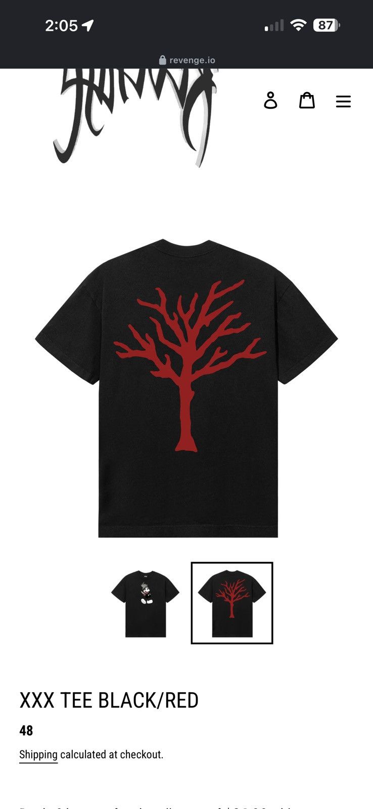 Revenge Revenge XXX Tee Black/Red Size US XXL / EU 58 / 5 - 3 Thumbnail