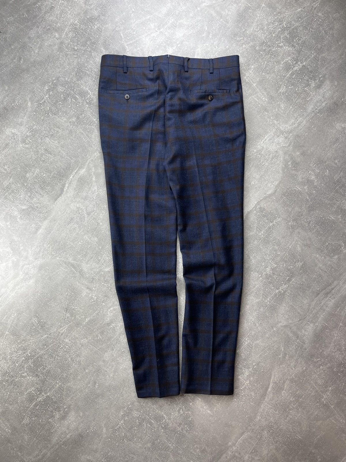 Designer Marcopescarolo Napoli Wool Checkered Casual Pants Size US 34 / EU 50 - 6 Thumbnail