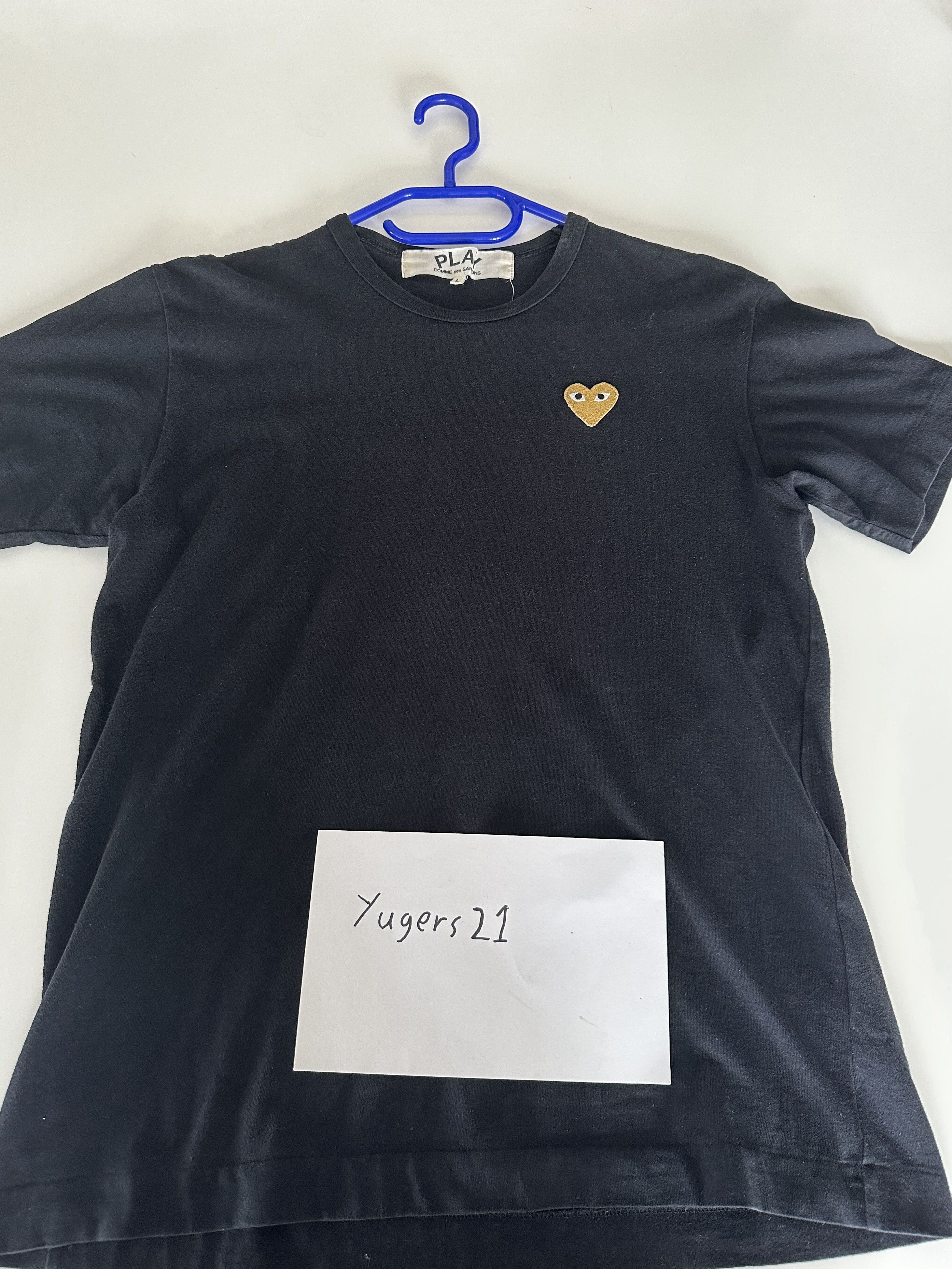 Comme des Garcons Gold Heart Black Tee Play Comme Des Garcons Size US L / EU 52-54 / 3 - 1 Thumbnail