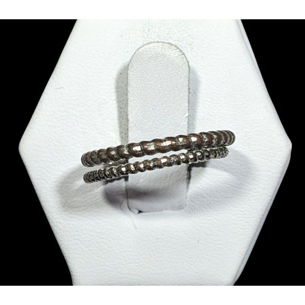 Other Casual Textured Silver Tone Fashion Ring Set Size 7 (2) Size ONE SIZE - 1 Thumbnail