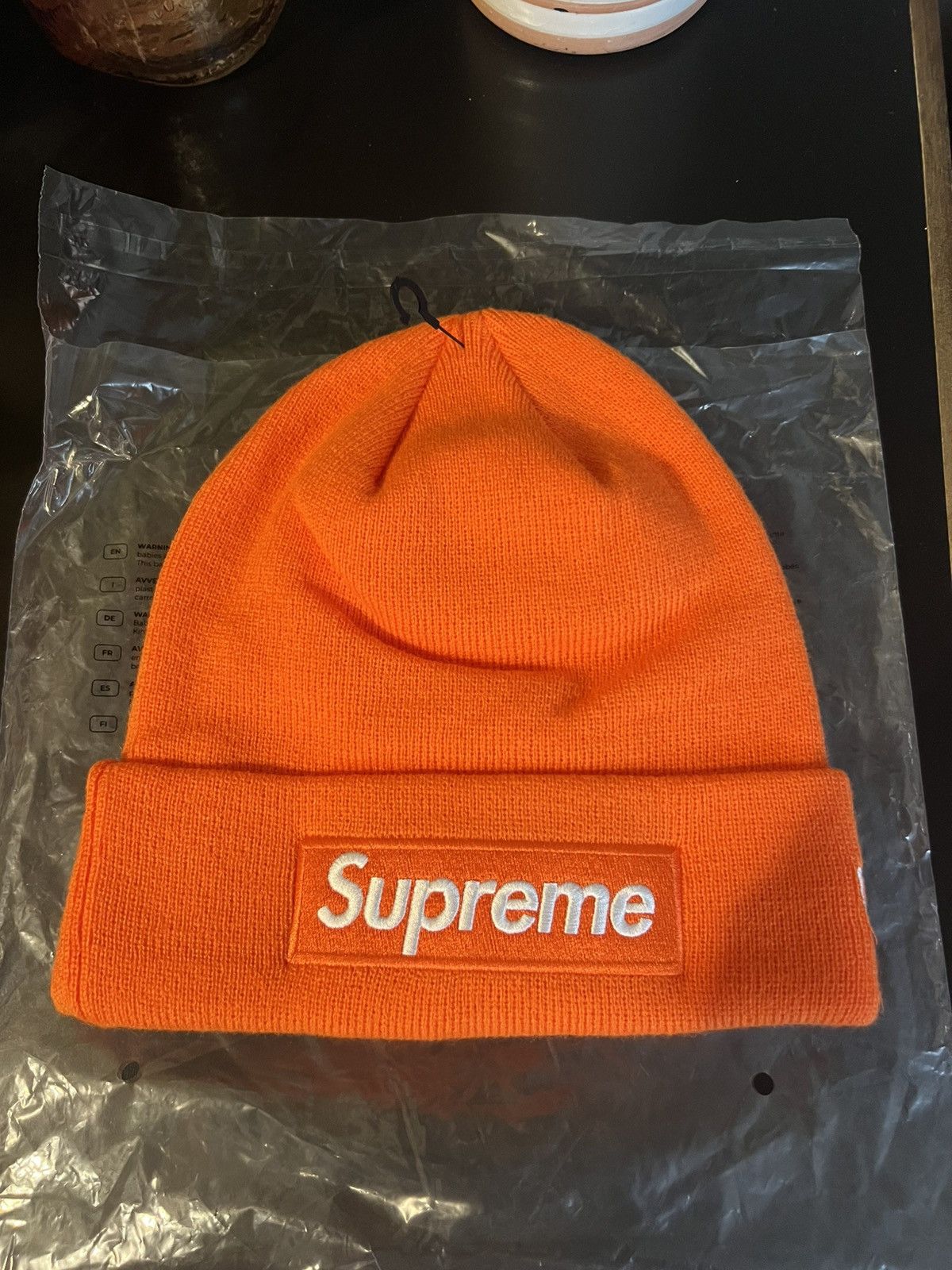 Supreme New Era Box Logo Beanie Orange FW24