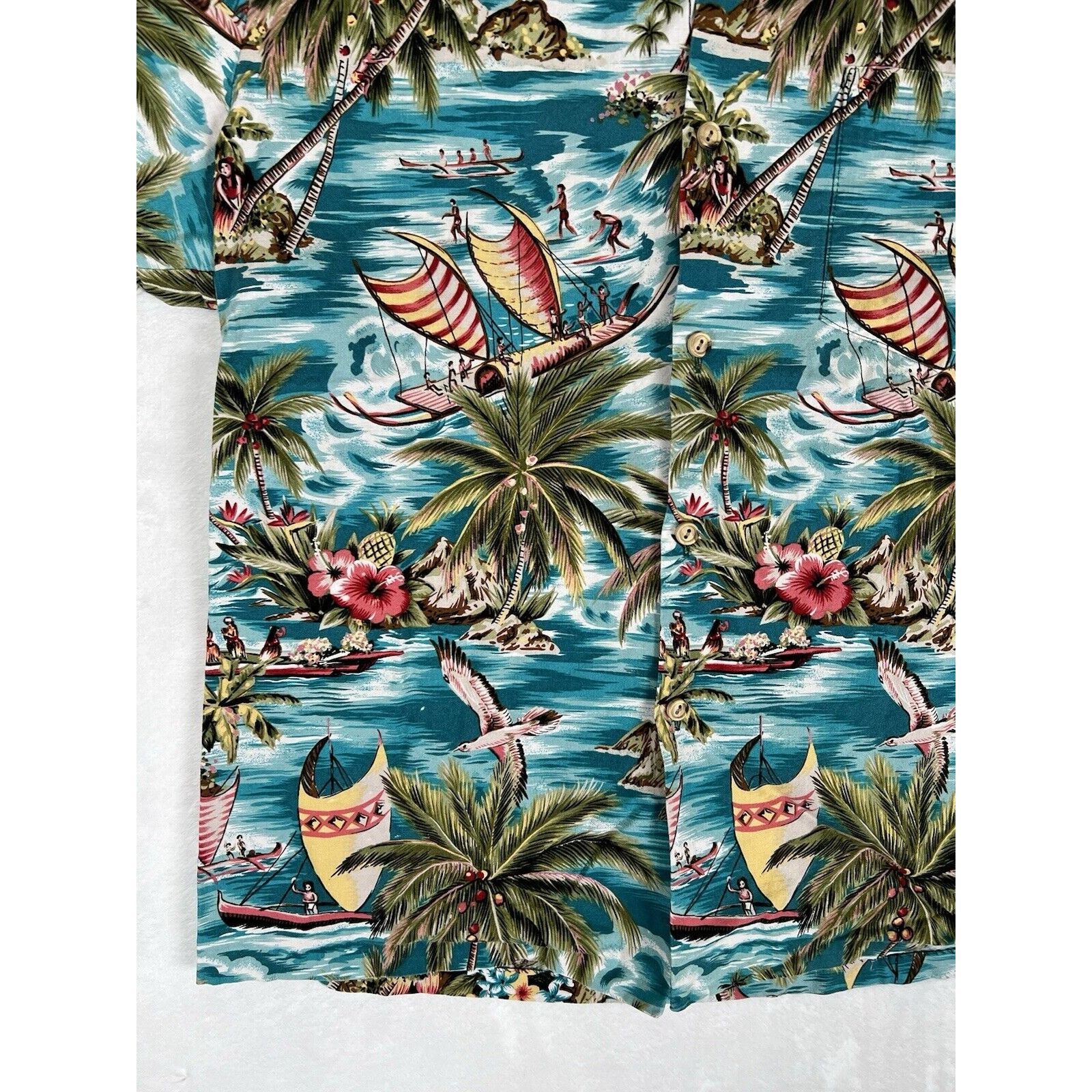 Vintage Vintage RJC Hawaiian Shirt Size Large Palm Tree Pineapple Be Size US L / EU 52-54 / 3 - 2 Thumbnail
