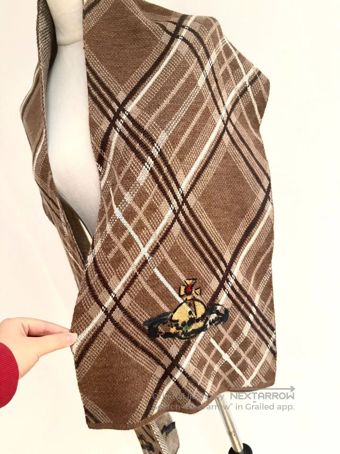 Vivienne Westwood Vivienne Westwood Brown Plaid Saturn Scarf. Size ONE SIZE - 5 Thumbnail