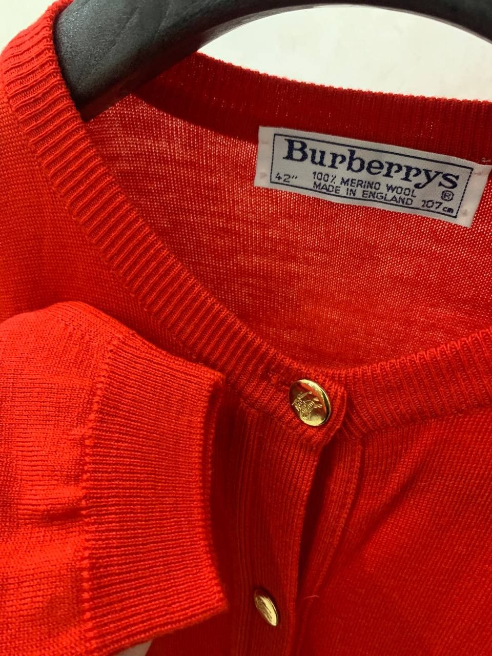 Burberry 🔥Burberry vintage wool red cardigan sweater Size XL / US 12-14 / IT 48-50 - 4 Thumbnail