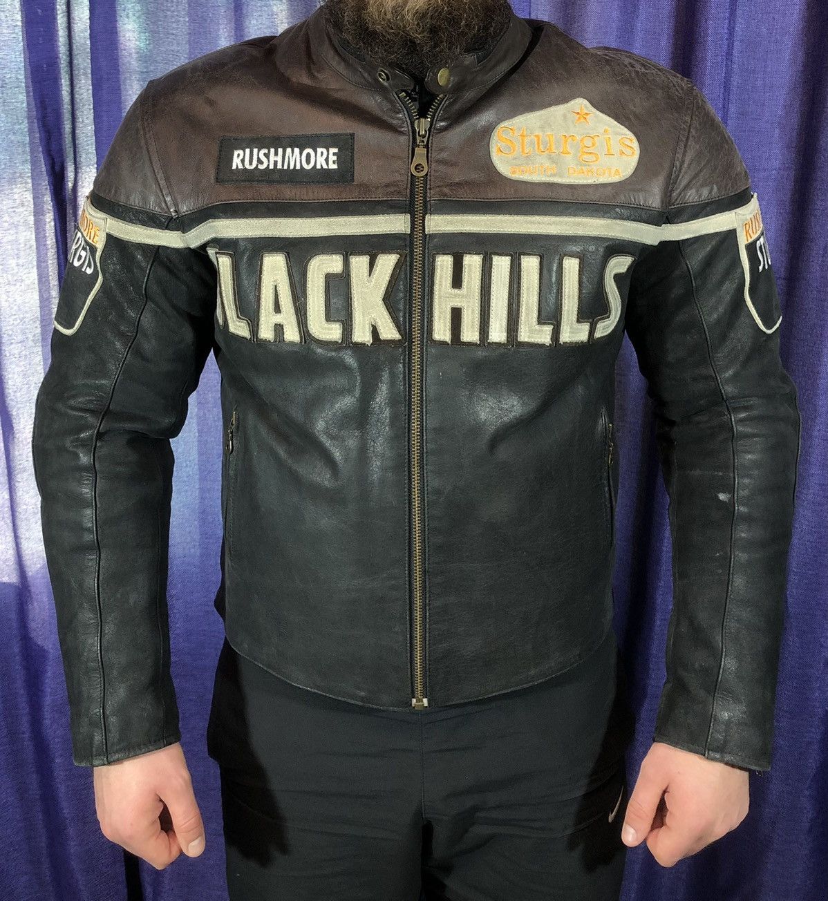 Vintage Black Hills Moto Motorcycle Leather Jacket Racing Size US L / EU 52-54 / 3 - 2 Thumbnail