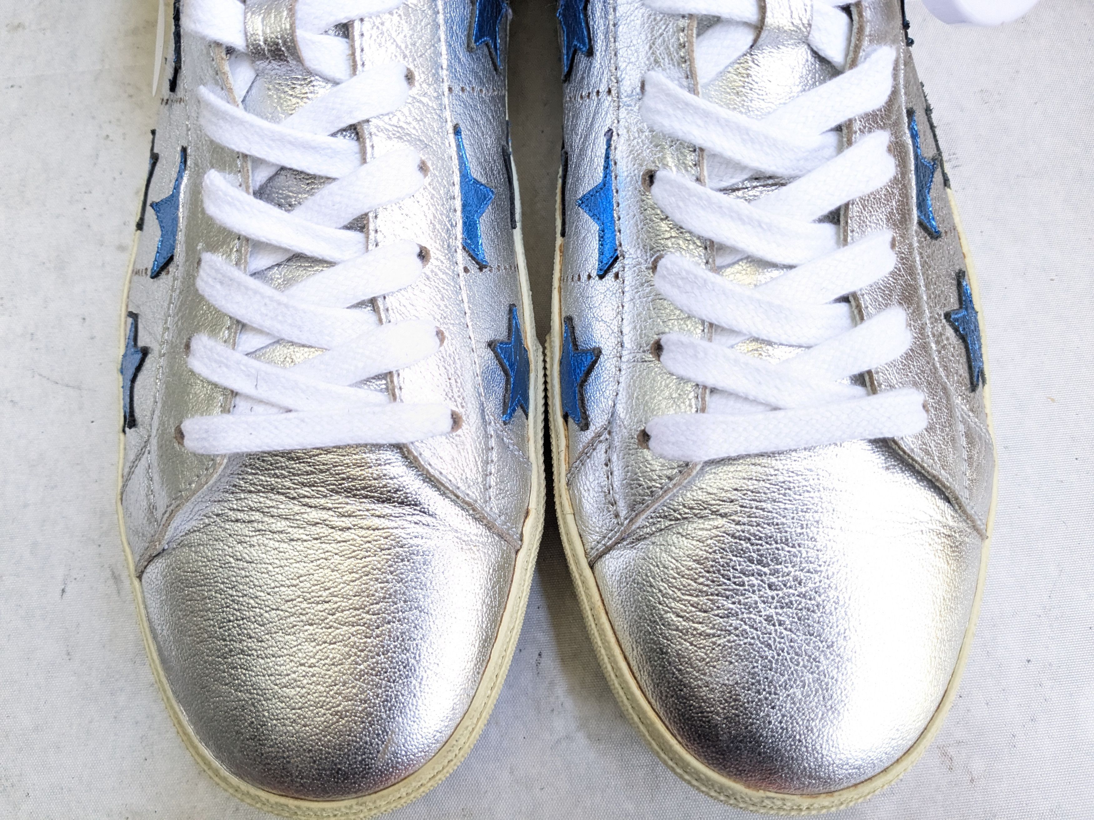 Saint Laurent Paris Saint Laurent High Top Sneakers 11 44 Stars Silver Blue Red Size US 11 / EU 44 - 8 Thumbnail