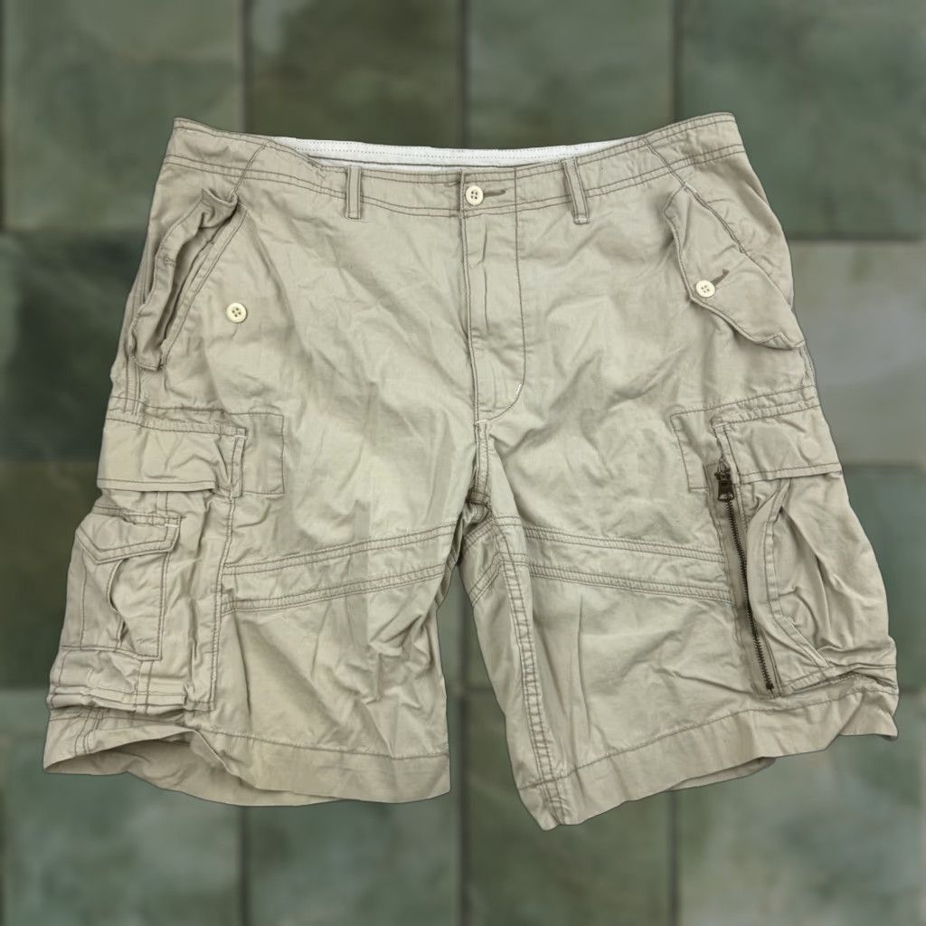 Polo Ralph Lauren Vintage Polo Ralph Lauren Cargo Shorts 36 Khakis Baggy Military Surplus Adult Men Ivory 10 in Inseam Relaxed Regular Zip Solid Pattern Size US M / EU 48-50 / 2 - 1 Thumbnail