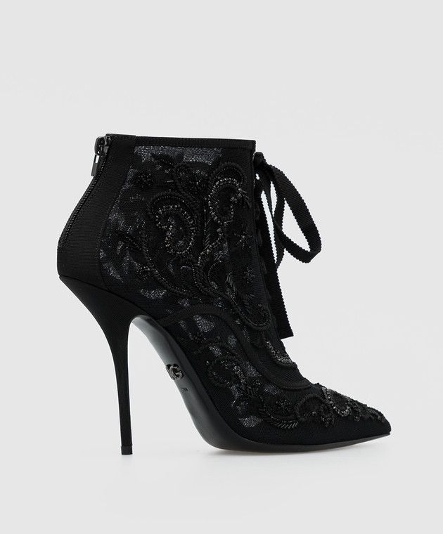 Dolce & Gabbana o1y0825 Spike Heel Ankle Boots in Black Size US 5.5 / IT 35.5 - 2 Thumbnail