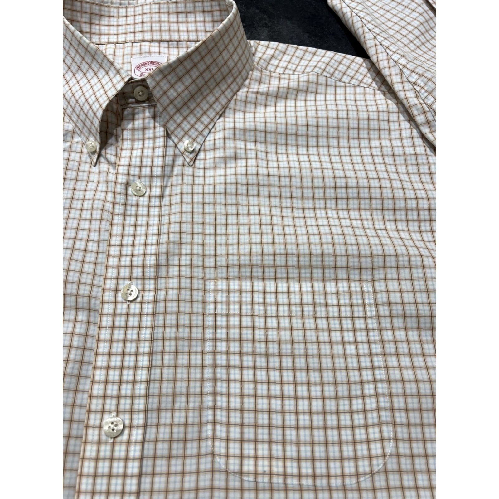 Brooks Brothers VINTAGE Brooks Brothers Men's Dress Shirt 2XL Traditional Fit Cotton Check Button-up Long Sleeve All Seasons Size 48R - 4 Thumbnail