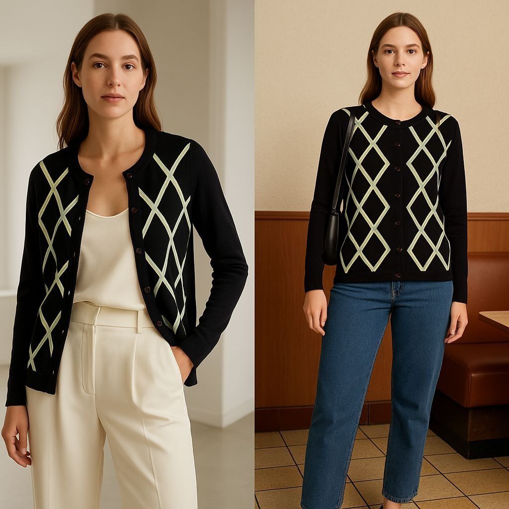 Other Fairway & Greene Women’s Argyle M Pima Cotton Cardigan Black Size M / US 6-8 / IT 42-44 - 1 Thumbnail