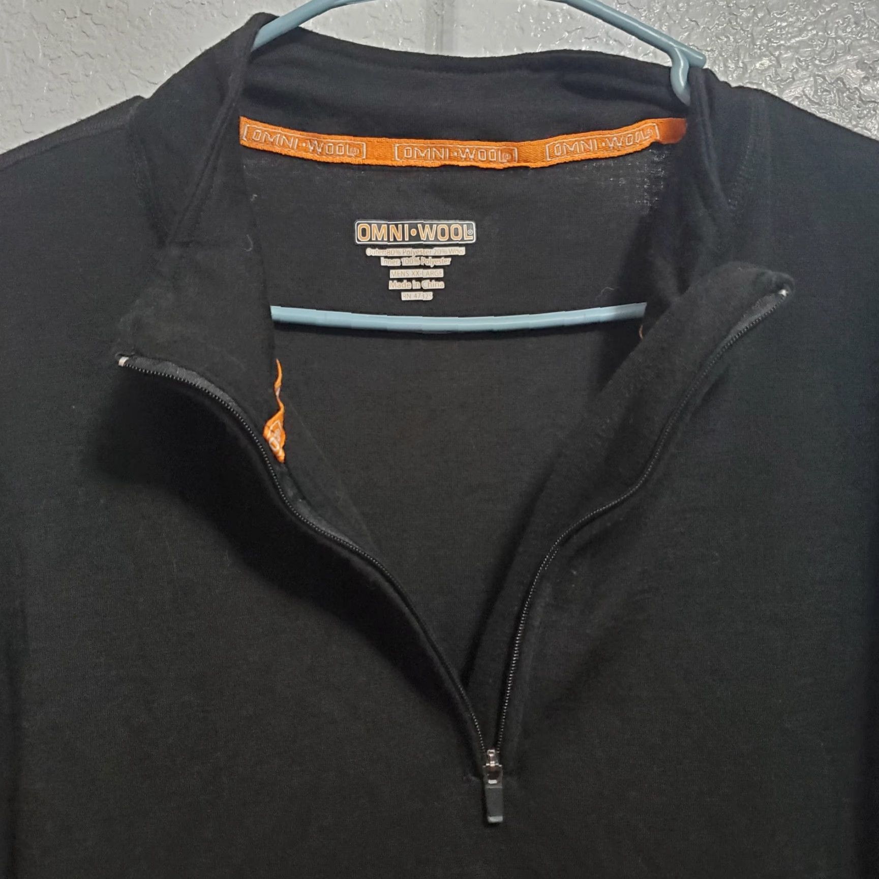 Vintage Omni-Wool Pullover Shirt 1/4 Zip Men XXL Black Long Sleeve Wool Blend Base Layer Shirt Size US XXL / EU 58 / 5 - 5 Thumbnail