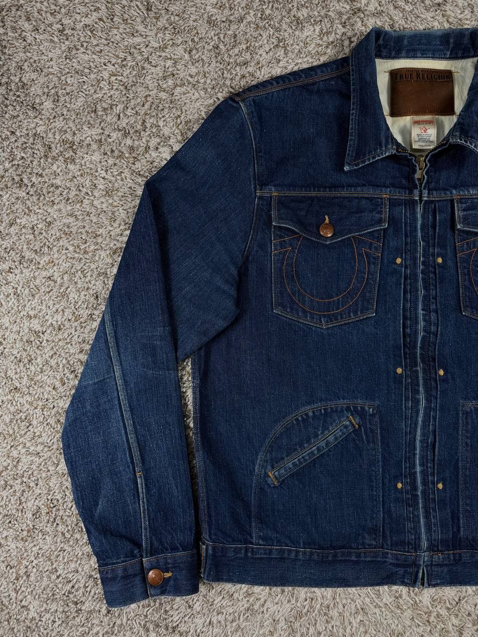 True Religion True Religion Zip Front Trucker 50's Denim Jacket 3XL Size US XXL / EU 58 / 5 - 4 Thumbnail