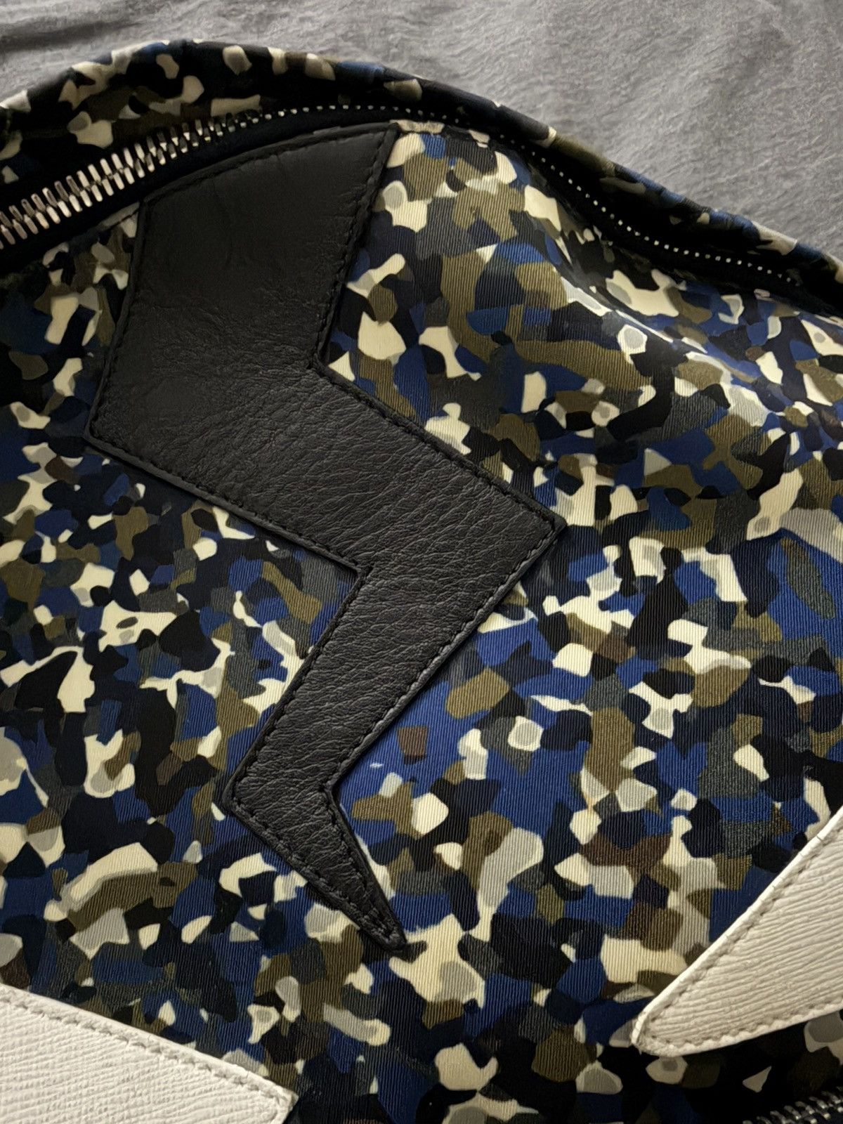 Fendi Fendi Monster Eyes Backpack Blue Camo Nylon Size ONE SIZE - 3 Thumbnail