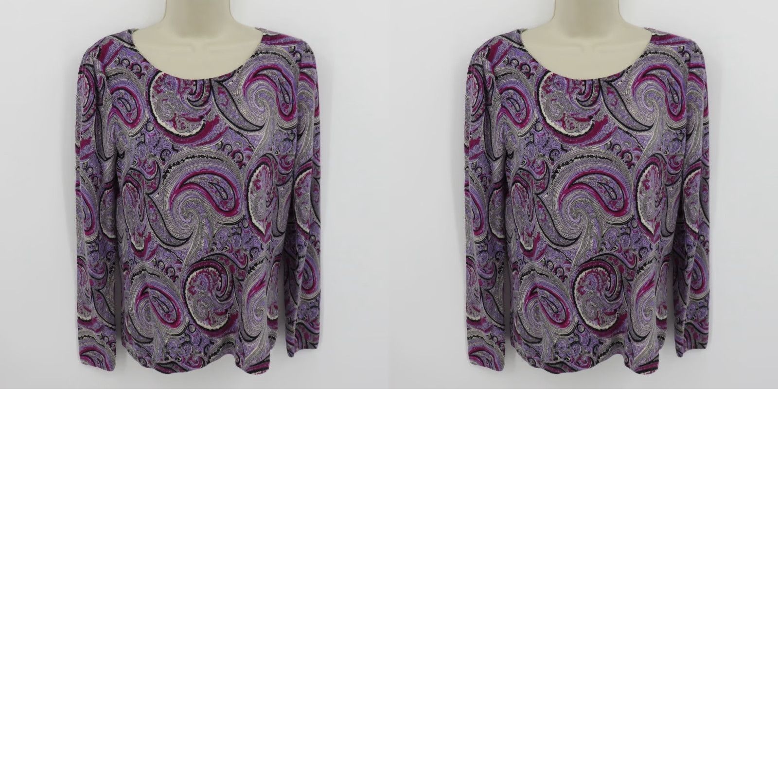 Talbots Talbots Women Medium Merino Wool Purple Paisley Tight-Knit Sweater Size M / US 6-8 / IT 42-44 - 8 Thumbnail