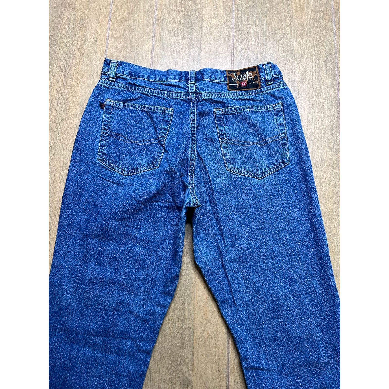 Vintage Jalate Jeans Womens 9/10 Sz 30x26 Blue Denim Floral Cuff Size 30" / US 8 / IT 44 - 10 Thumbnail