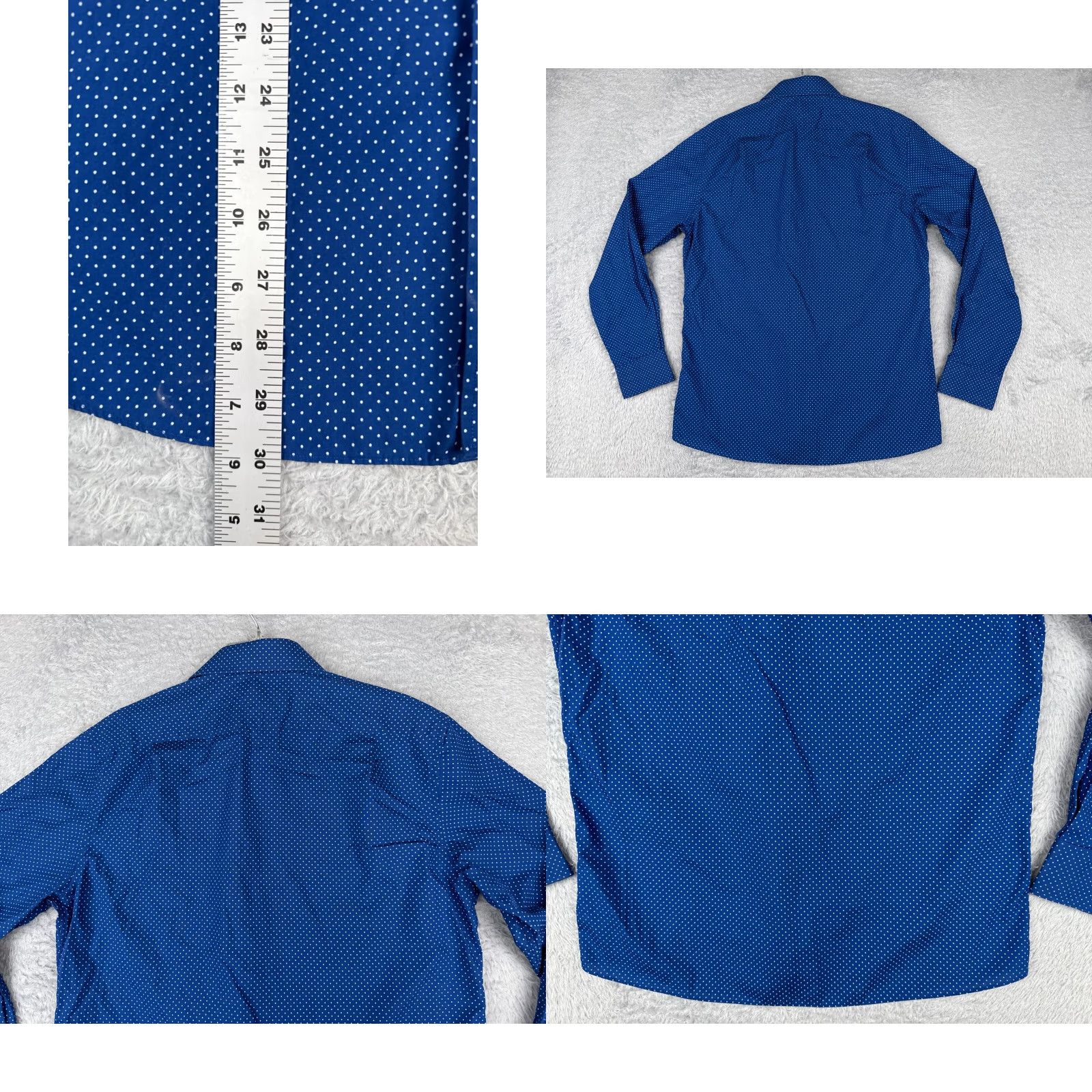 Tommy Hilfiger Tommy Hilfiger Shirt Men 16 Blue Polkadot Button Up Long Sleeve Pocket 34-35 Size US L / EU 52-54 / 3 - 9 Thumbnail