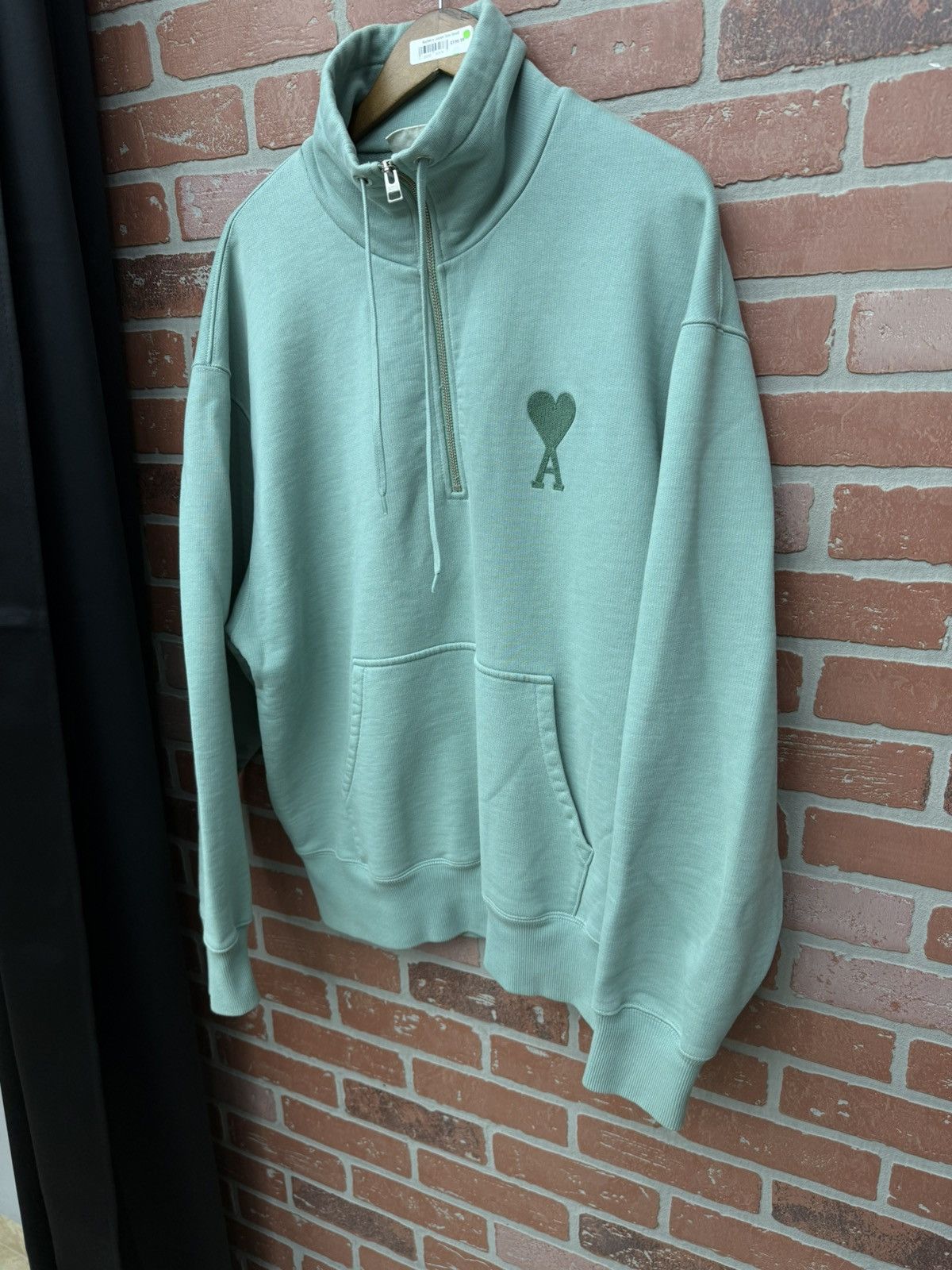 AMI green AMI Paris Ami de Cœur half-zip Sweatshirt size XXL Size US XXL / EU 58 / 5 - 3 Thumbnail