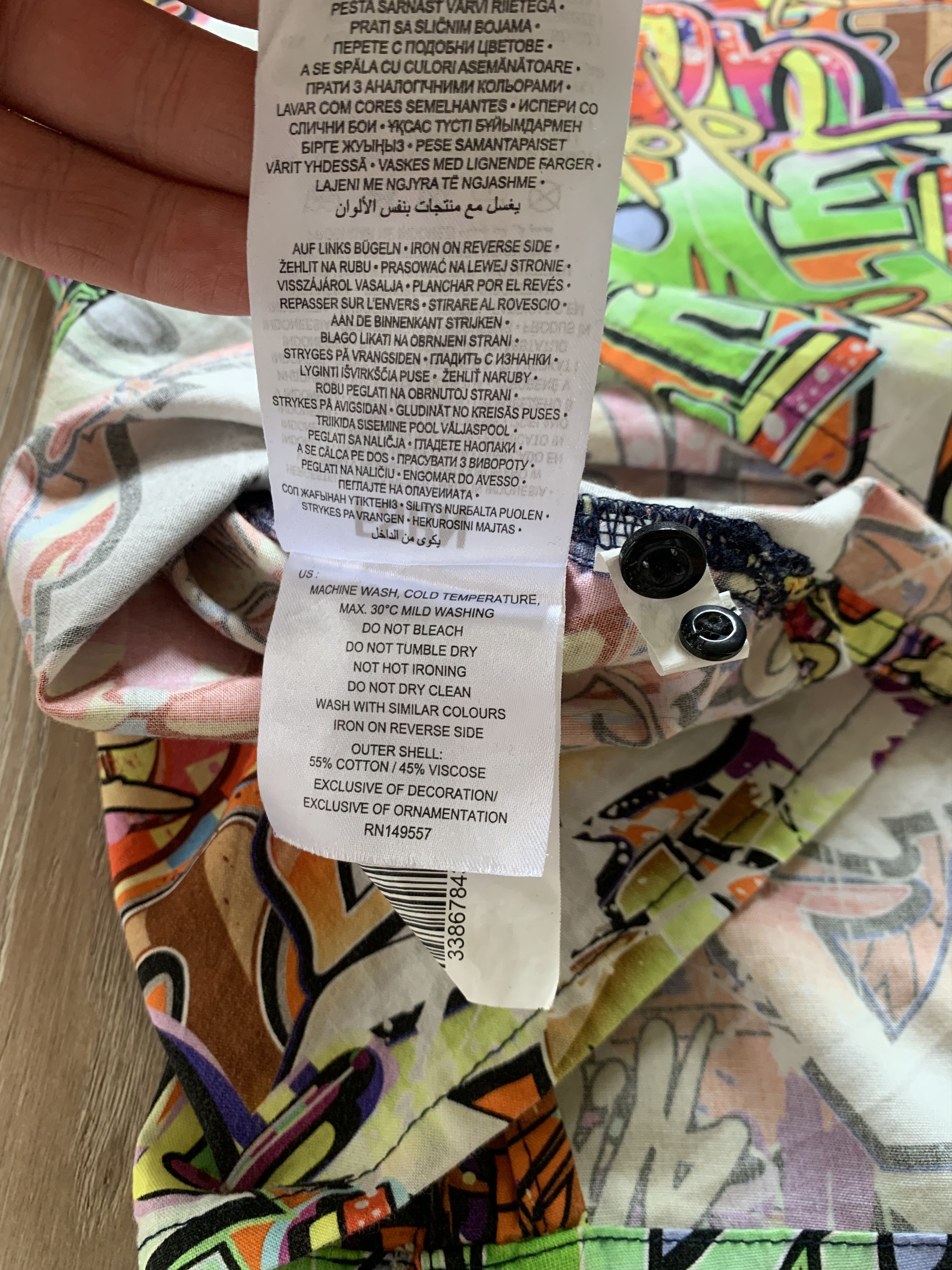 Other Fishbone Graffiti Printed Hawaiian Shirt Size US L / EU 52-54 / 3 - 7 Thumbnail