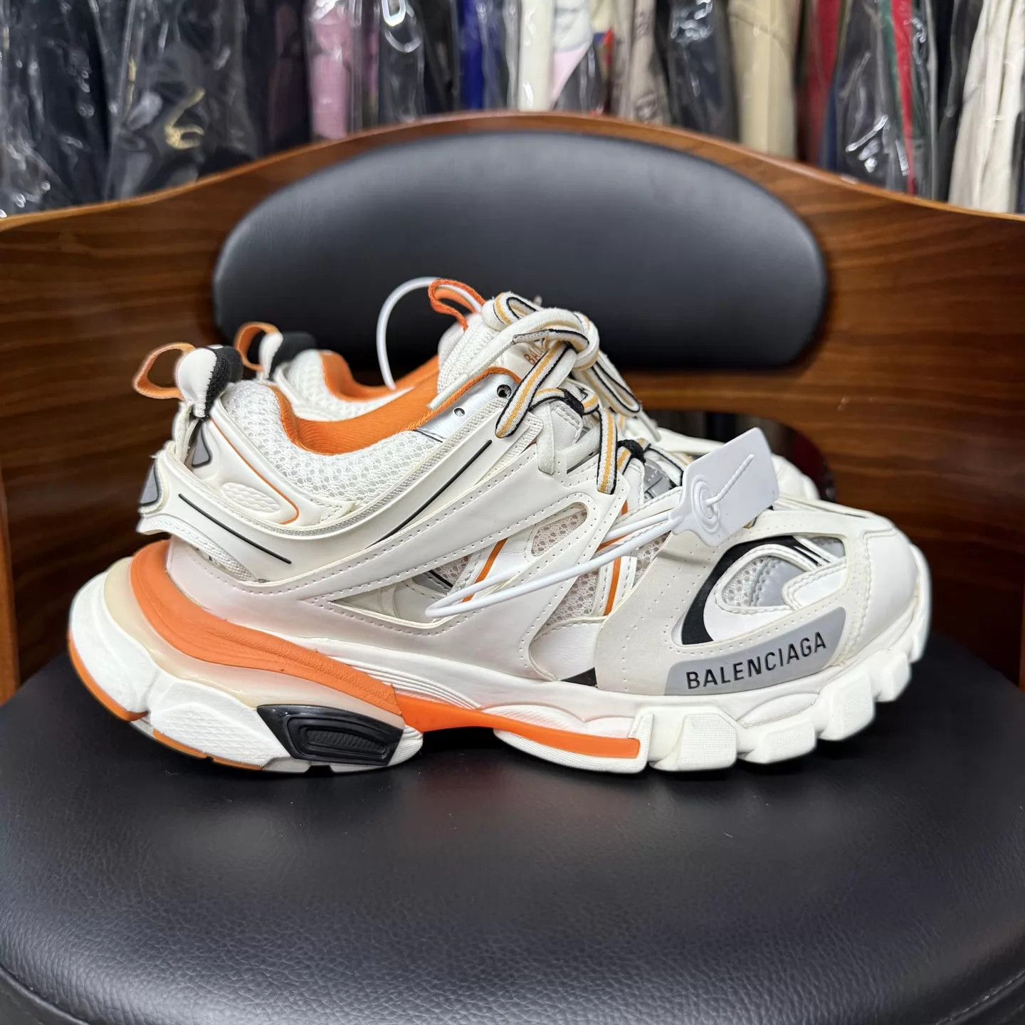 Balenciaga Balenciaga Track White Orange 38 98 New OG Box Size US 7.5 / IT 37.5 - 4 Thumbnail