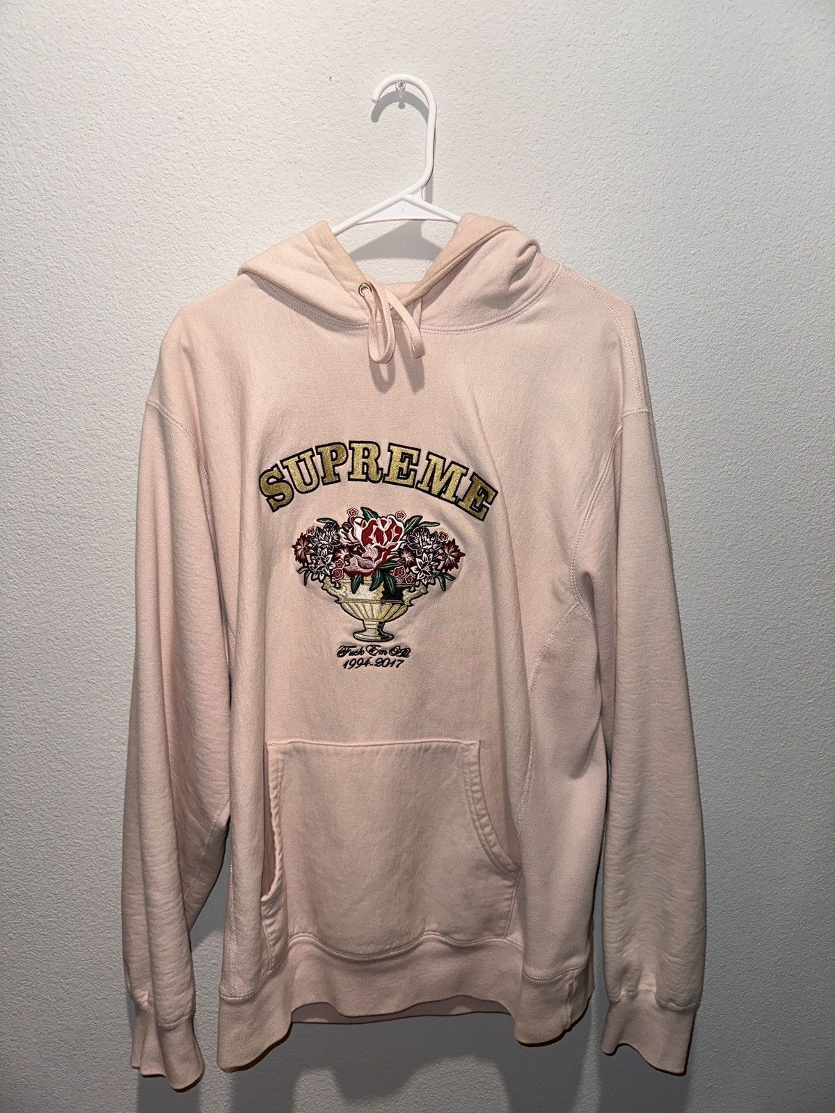 image of Supreme Centerpiece Hoodie in Pink, Men's (Size XL)