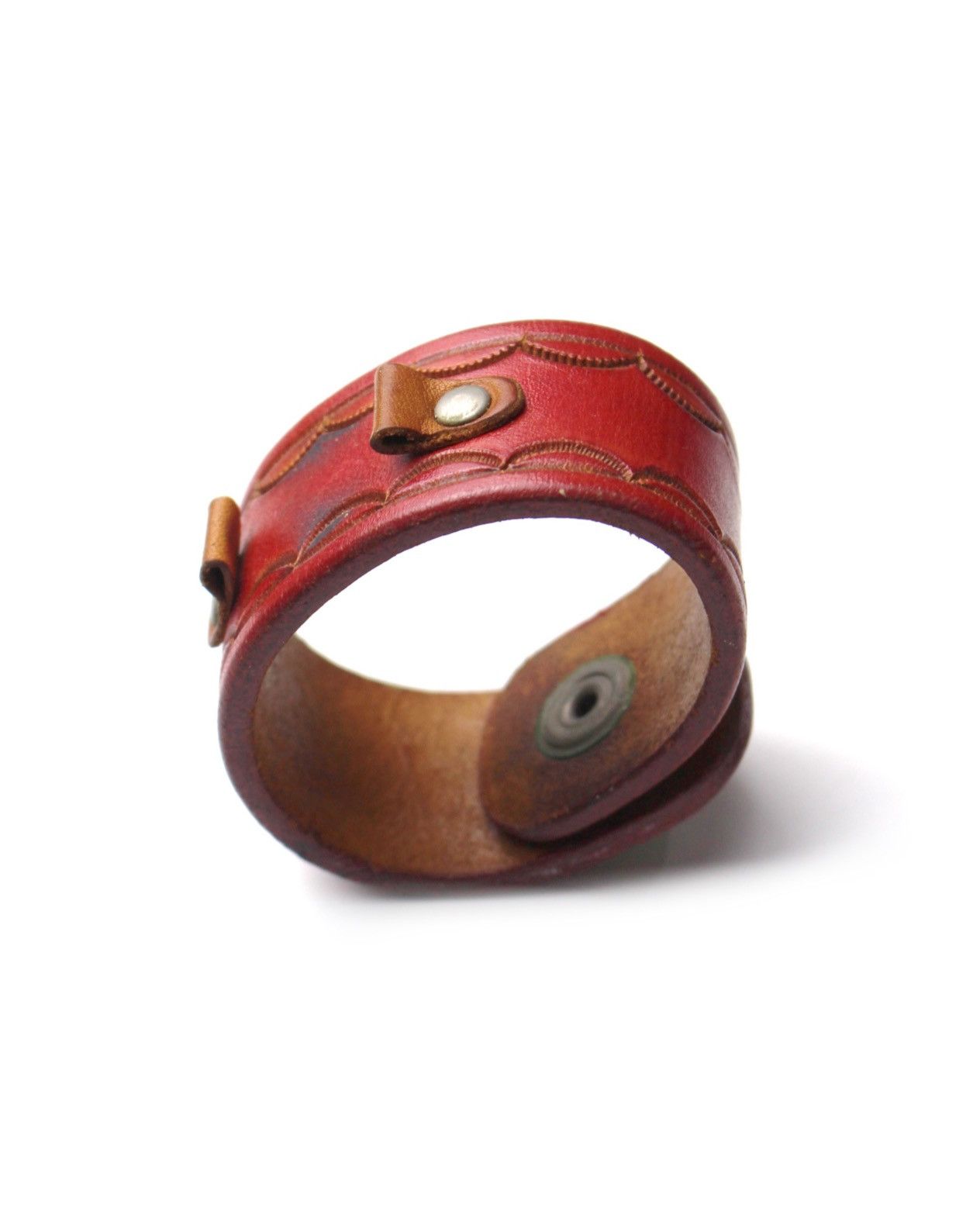 Vintage 1990S INDIAN NAVAJO NATIVE BUFFALO NICKEL LEATHER CUFF Size ONE SIZE - 6 Thumbnail