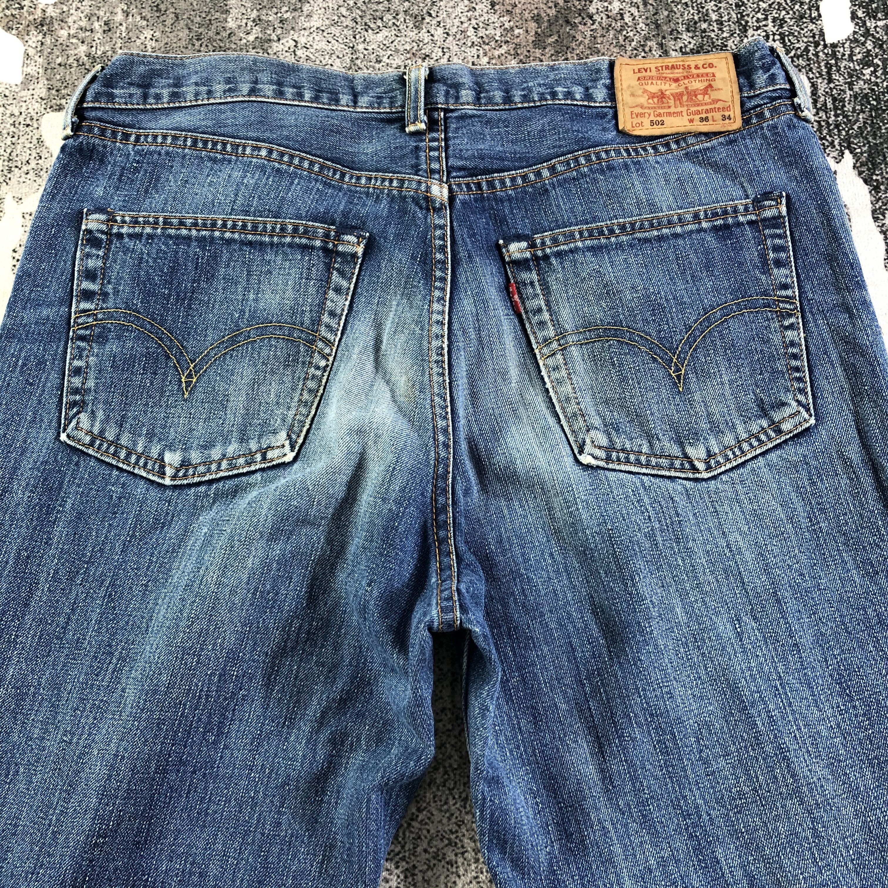 Levi's Vintage Levis 502 Jeans Distressed Denim KJ2340 Size US 35 - 4 Thumbnail