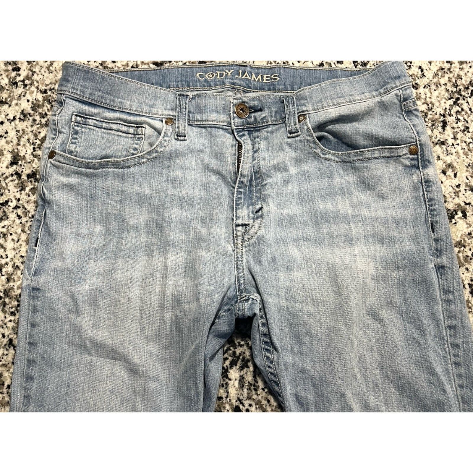 Cody James Cody James Core Jeans Mens 36 Regular Blue Denim Bootcut 5-Pocket Zipper Button Distressed Comfortable Western Regular Fit Size US 36 / EU 52 - 2 Thumbnail