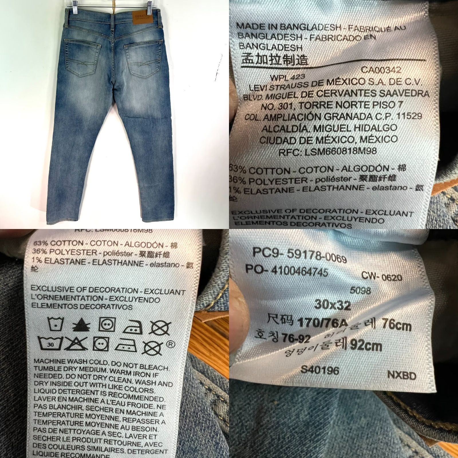 Levi's Levi's Signature Jeans Mens Regular Waist 30 Blue Denim Straight 32in Inseam 5-Pocket Zipper Logo Charcoal Wash USA 90s Size US 30 / EU 46 - 8 Thumbnail