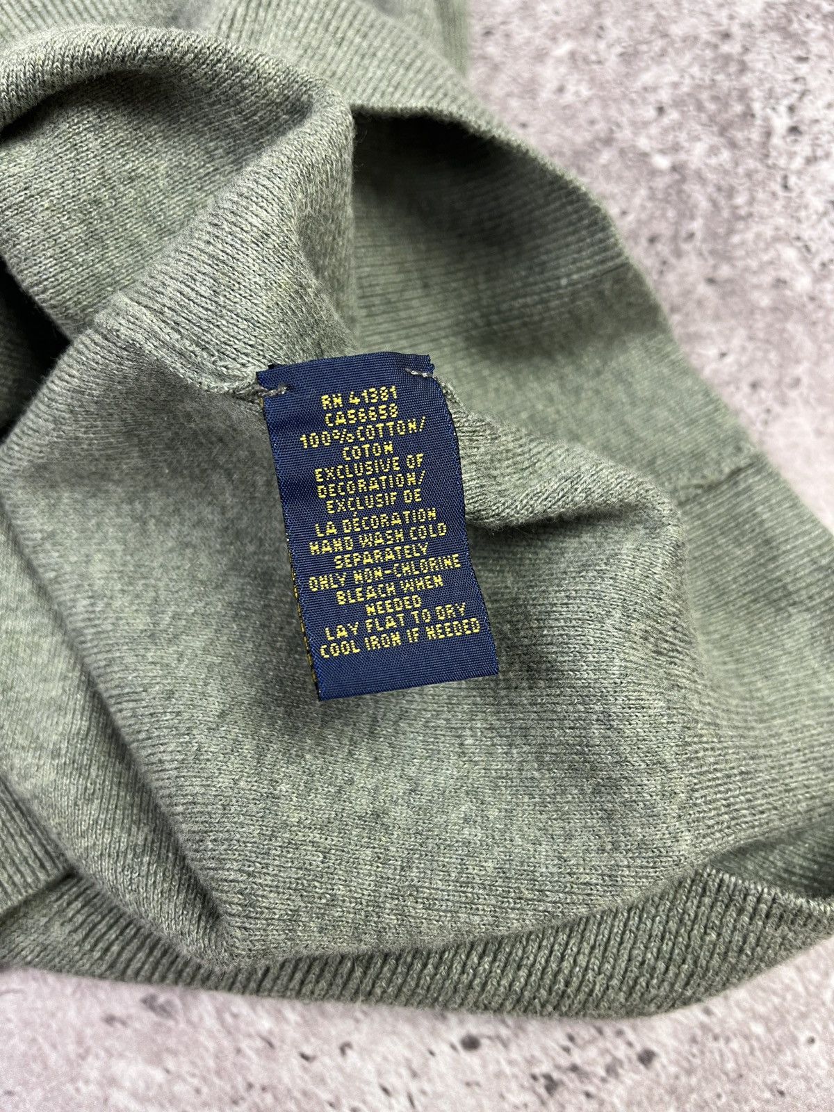 Polo Ralph Lauren Sweater Vest Green Pima Cotton V Neck Knit Classic Pony Logo Size US L / EU 52-54 / 3 - 7 Thumbnail