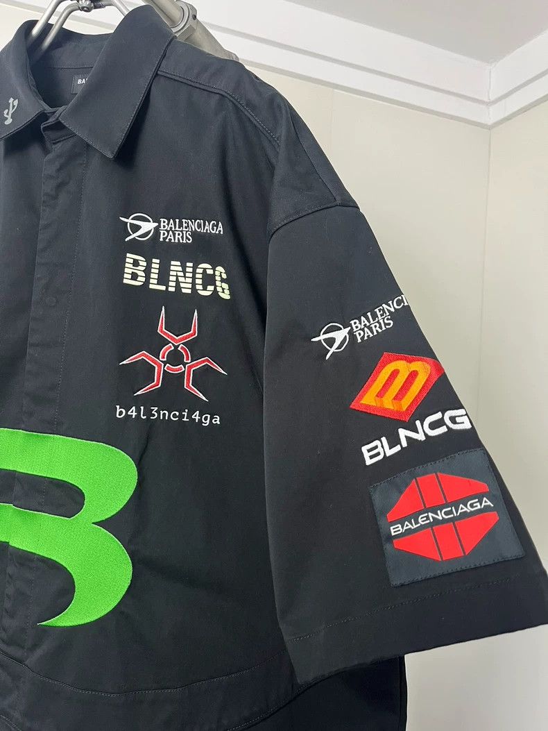 Balenciaga Balenciaga size 38 Black short-sleeved embroidered shirt Size US XS / EU 42 / 0 - 4 Thumbnail